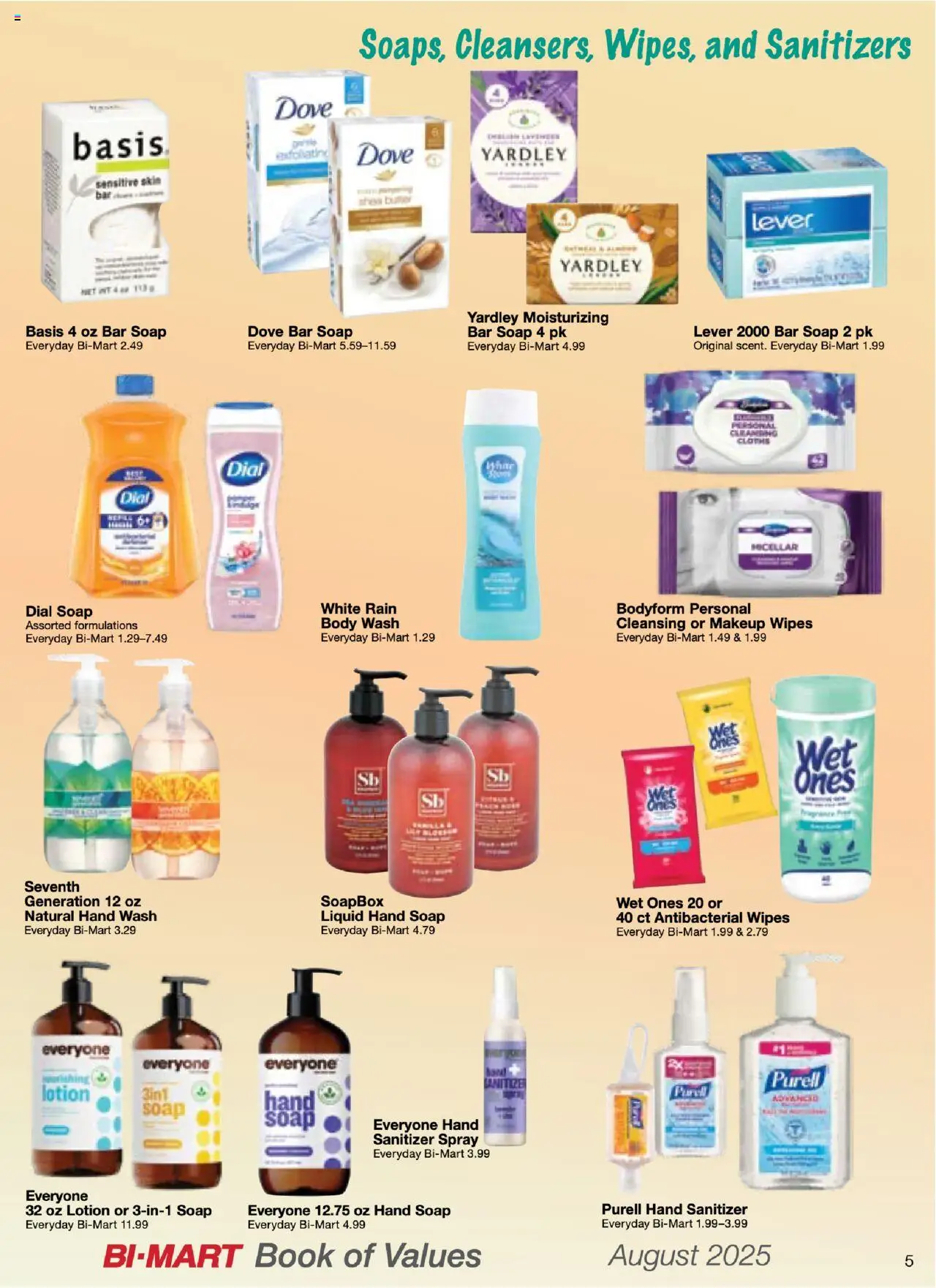 Bi-Mart August Health & Beauty Digest - valid from 01.08.2025 | Page: 5 | Products: Soap, Bar Soap, Body Wash