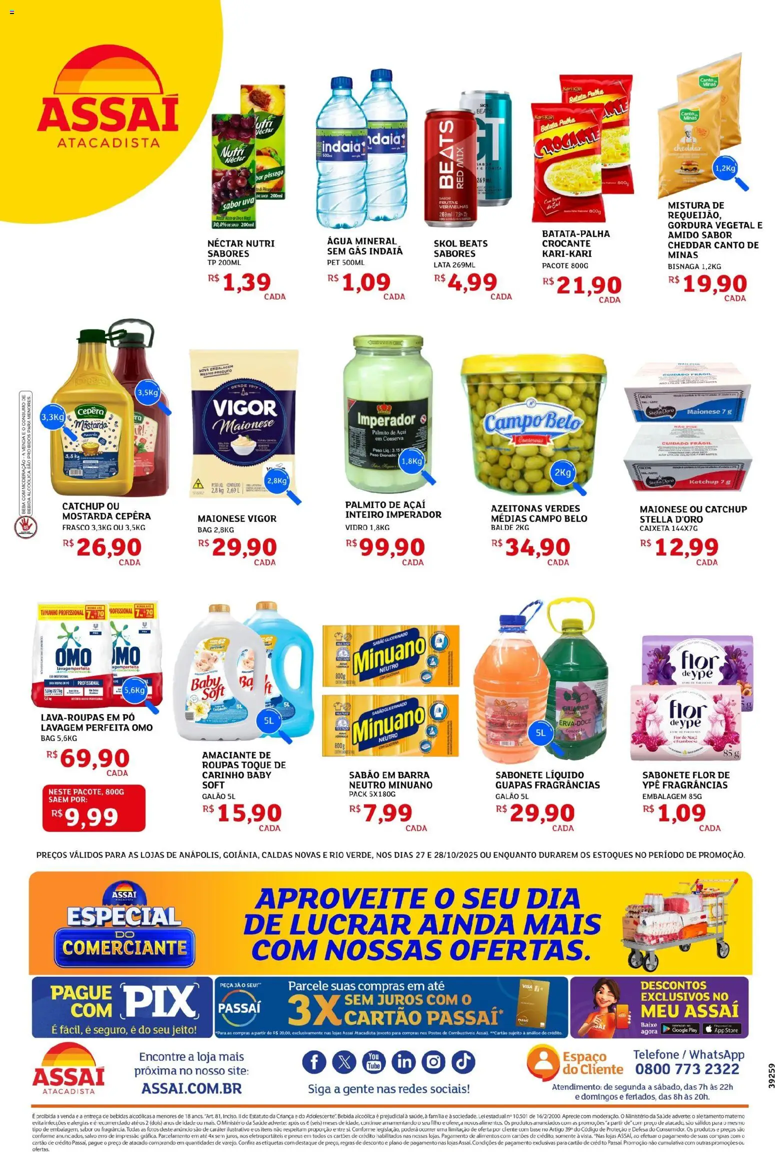 Assaí Atacadista Folheto - válido de 27.10.2025 | Página: 2 | Produtos: Pêssego, Sabonete, Amaciante, Balde