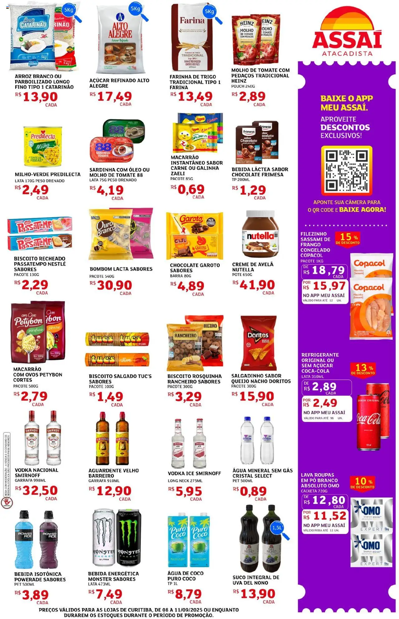 Assaí Atacadista Folheto - válido de 08.09.2025 | Página: 3 | Produtos: Biscoito, Salame, Frango, Rosquinha