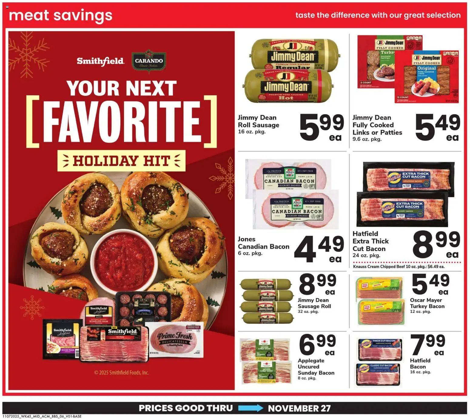 Acme Big Book of Savings - valid from 07.11.2025 | Page: 6 | Products: Pork, Beef, Cream, Sausage