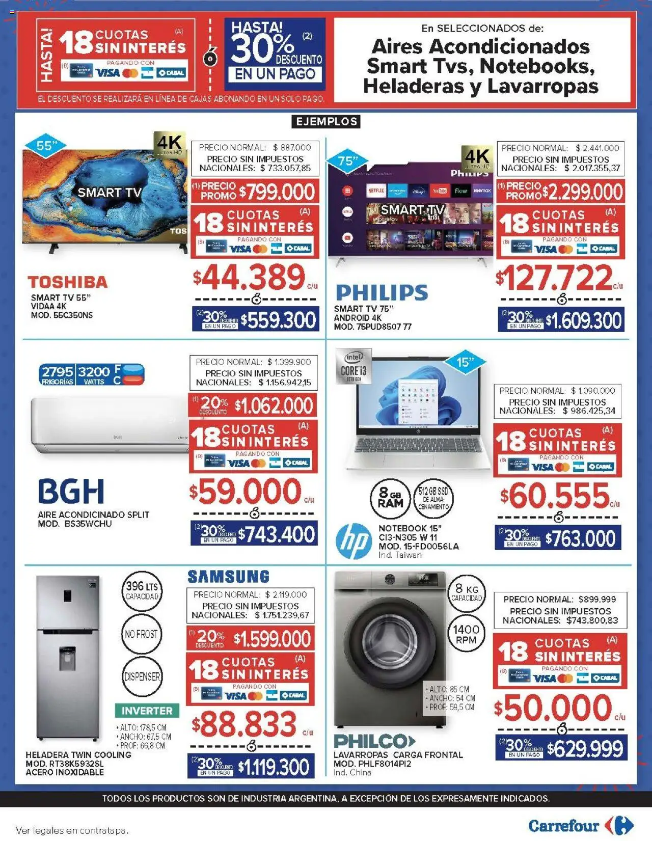 Carrefour ofertas │ válido desde el 14.10.2025 | Página: 27 | Productos: Lavarropas, Heladera, Notebook