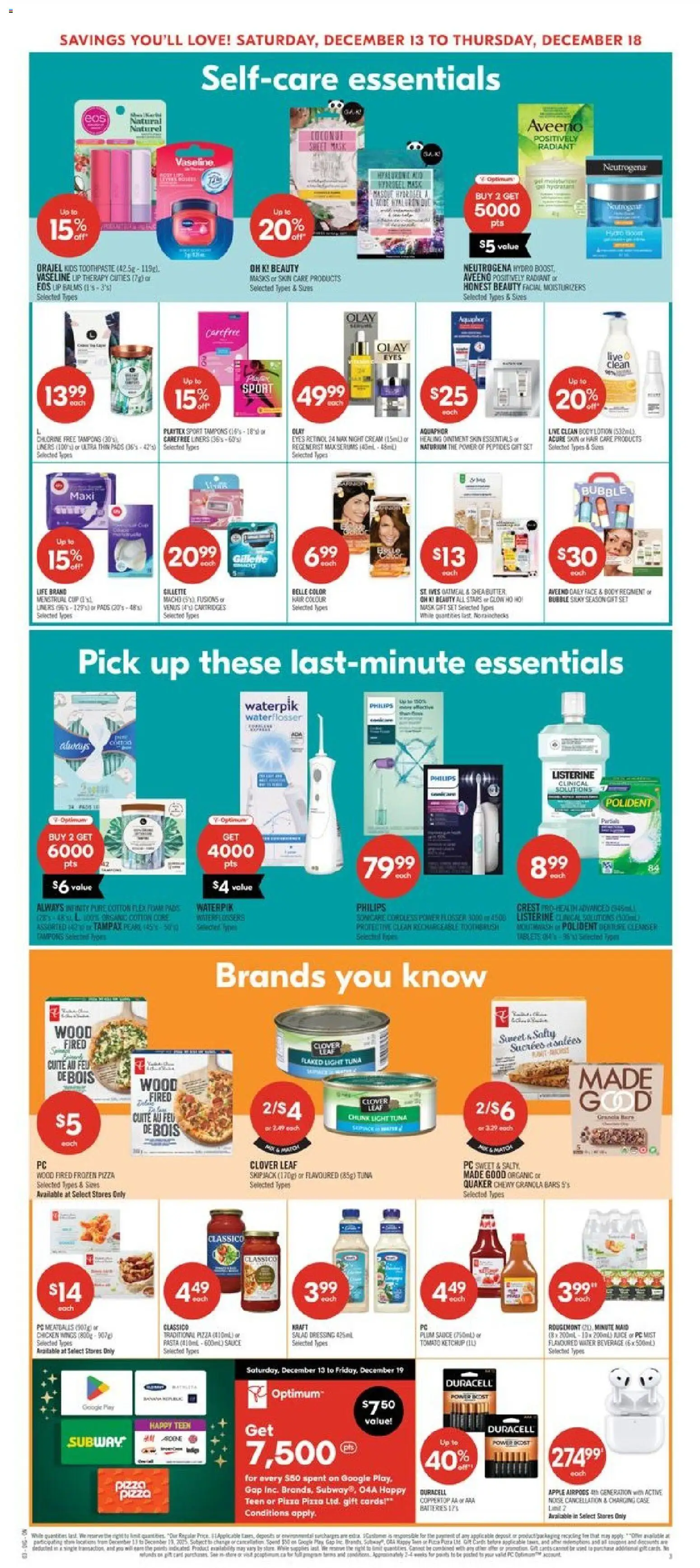 Shoppers flyer valid from 12.12.2025 | Page: 16 | Products: Pasta, Cream, Salad, Mask