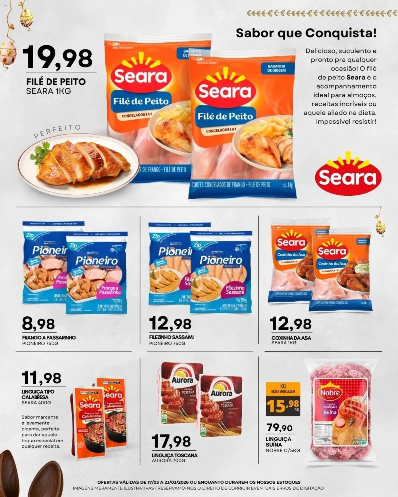 Mercadão Atacadista Folheto - válido de 17.03.2026 | Página: 3 | Produtos: Linguiça, Frango