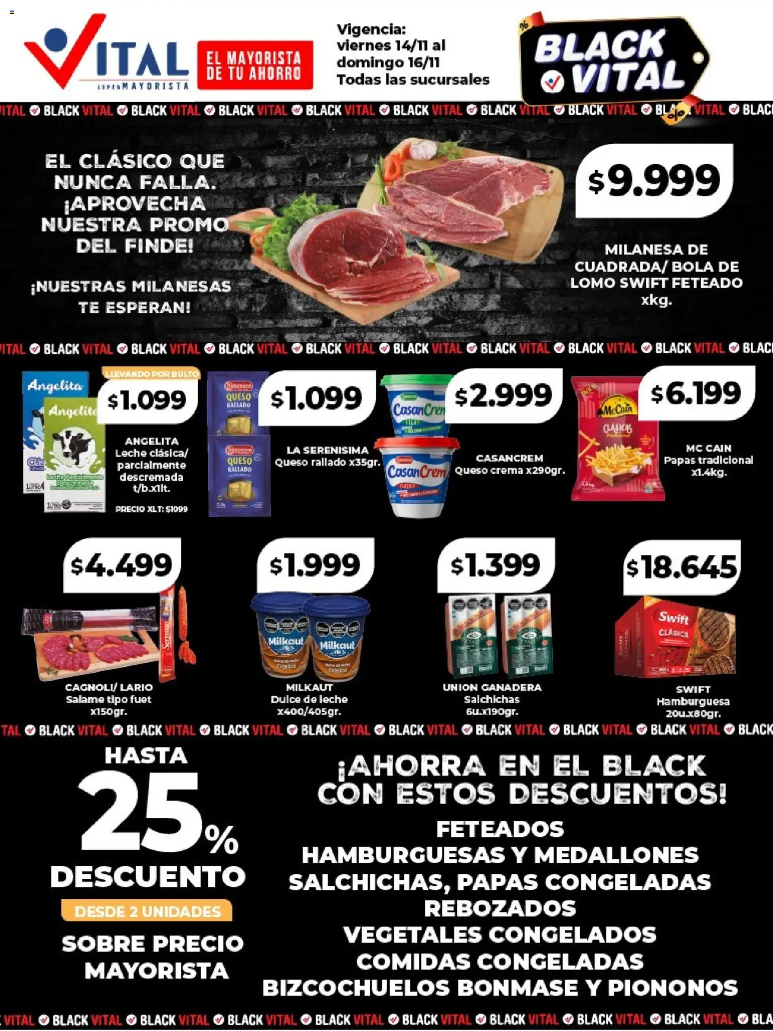 Vital - Ofertas fin - Abasto │ válido desde el 14.11.2025 | Página: 2 | Productos: Dulce de leche, Leche, Queso, Crema