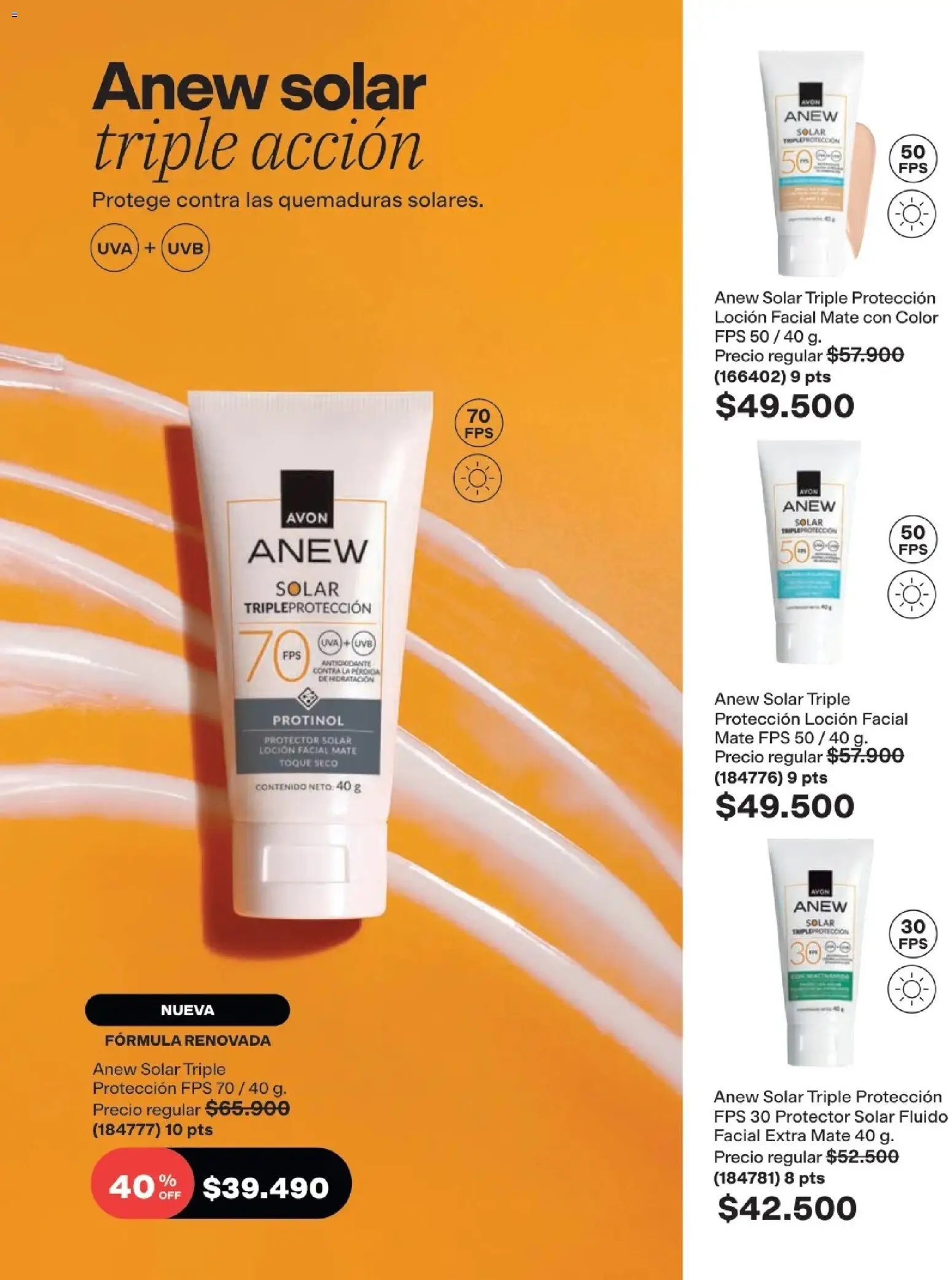 Avon revista - valida desde el 01.05.2026 | Página: 127 | Productos: Loción, Uva, Protector solar