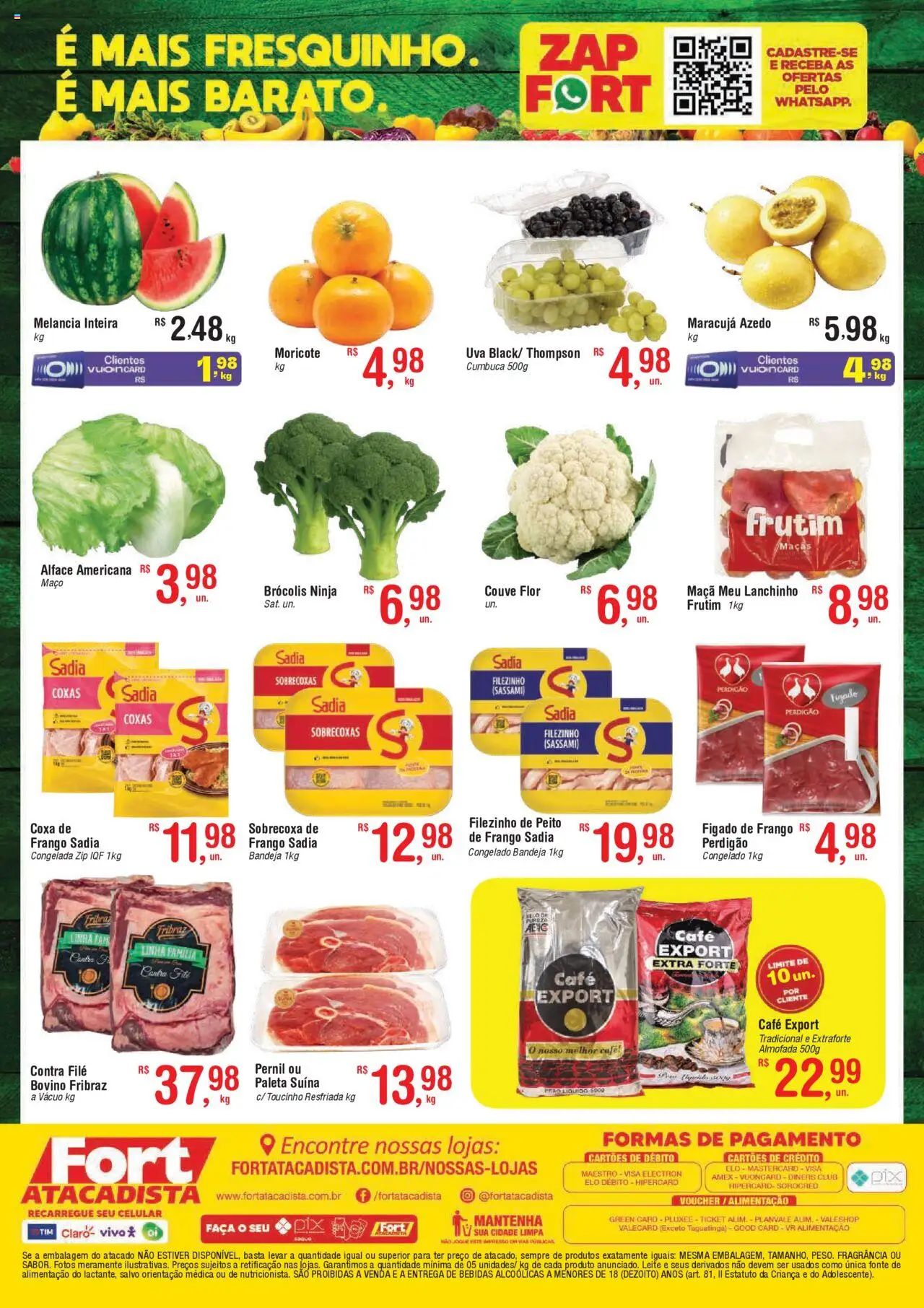 Fort Atacadista Folheto - válido de 29.07.2025 | Página: 2 | Produtos: Melancia, Celular, Fragrância, Frango