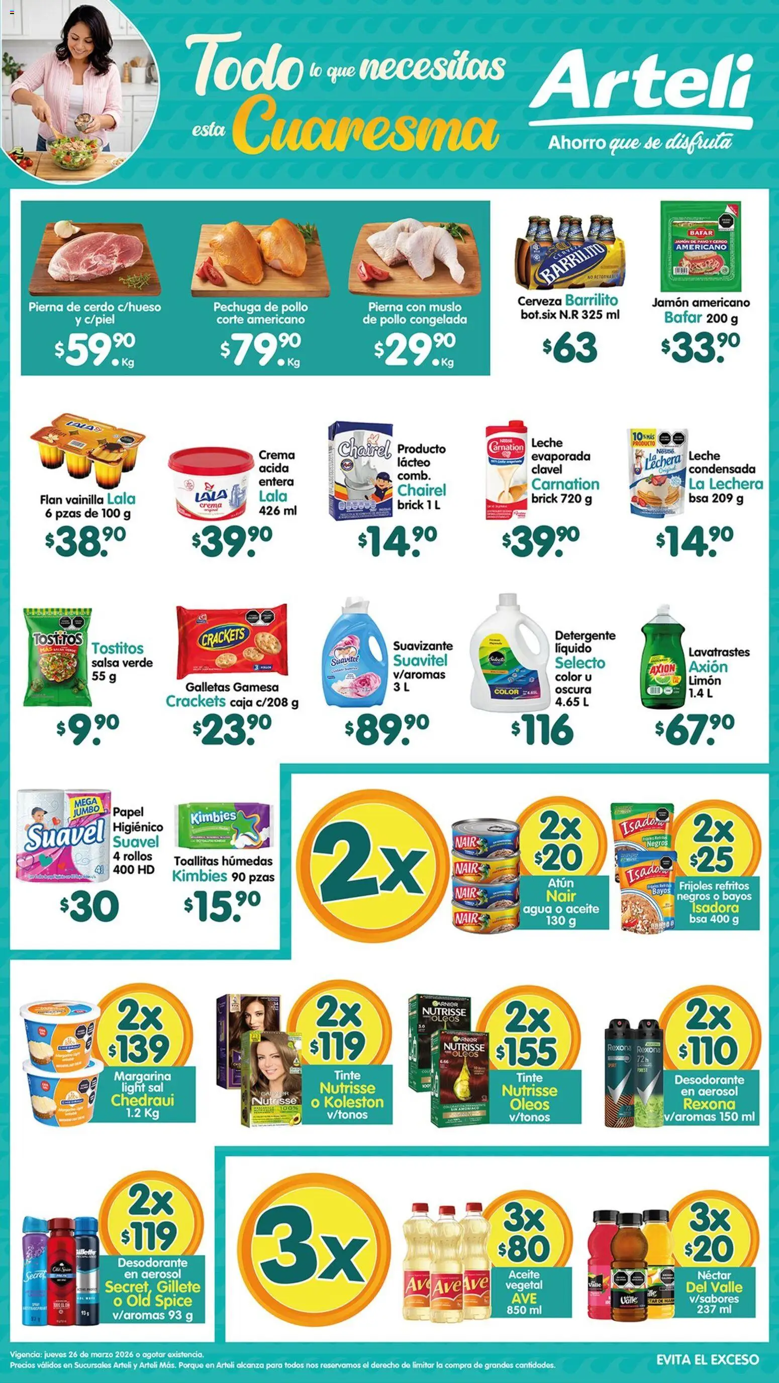 Nuevas ofertas de Arteli válidas en toda la República Mexicana desde el 26.03.2026. ¡Encuentra las mejores ofertas en Arteli folleto! | Página: 1 | Productos: Sal, Agua, Limón, Caja
