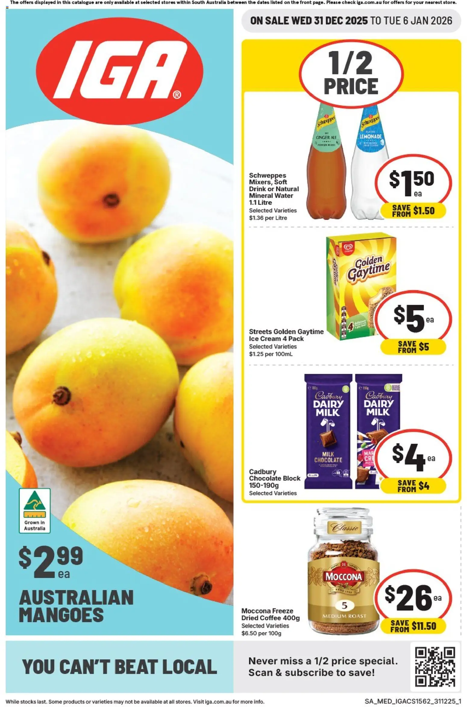 IGA catalogue - valid from 31.12.2025 | Page: 1 | Products: Dairy, Chocolate, Ginger, Water