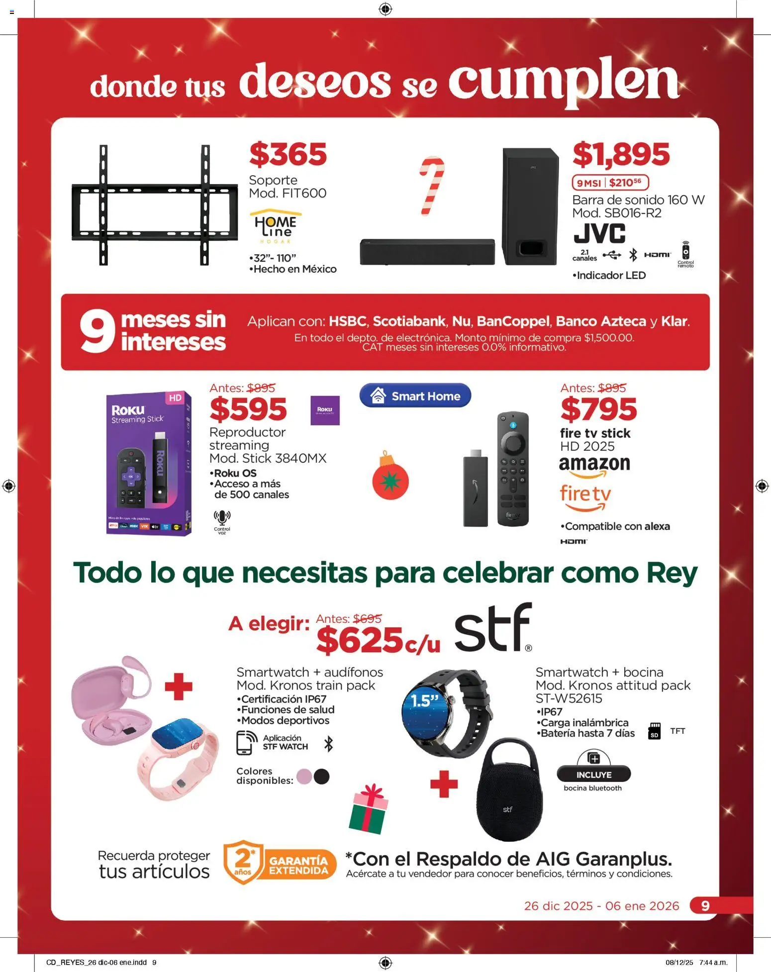 Nuevas ofertas de Chedraui válidas en toda la República Mexicana desde el 26.12.2025. ¡Encuentra las mejores ofertas en Chedraui folleto Reyes donde tus deseos se cumplen! | Página: 9 | Productos: Control remoto, Bocina, Barra, Banco