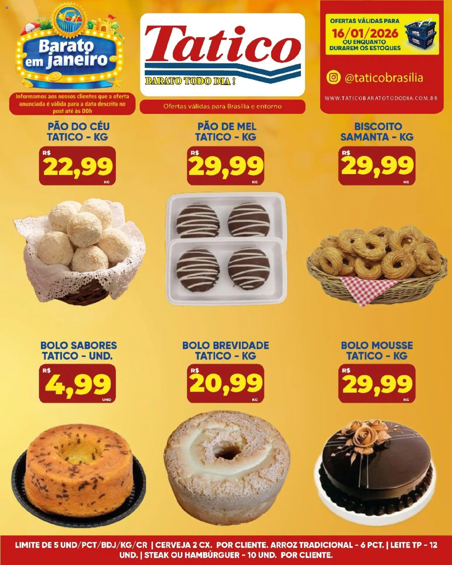 Tatico Folheto - válido de 17.01.2026 | Página: 26 | Produtos: Mousse, Arroz, Mel, Bolo