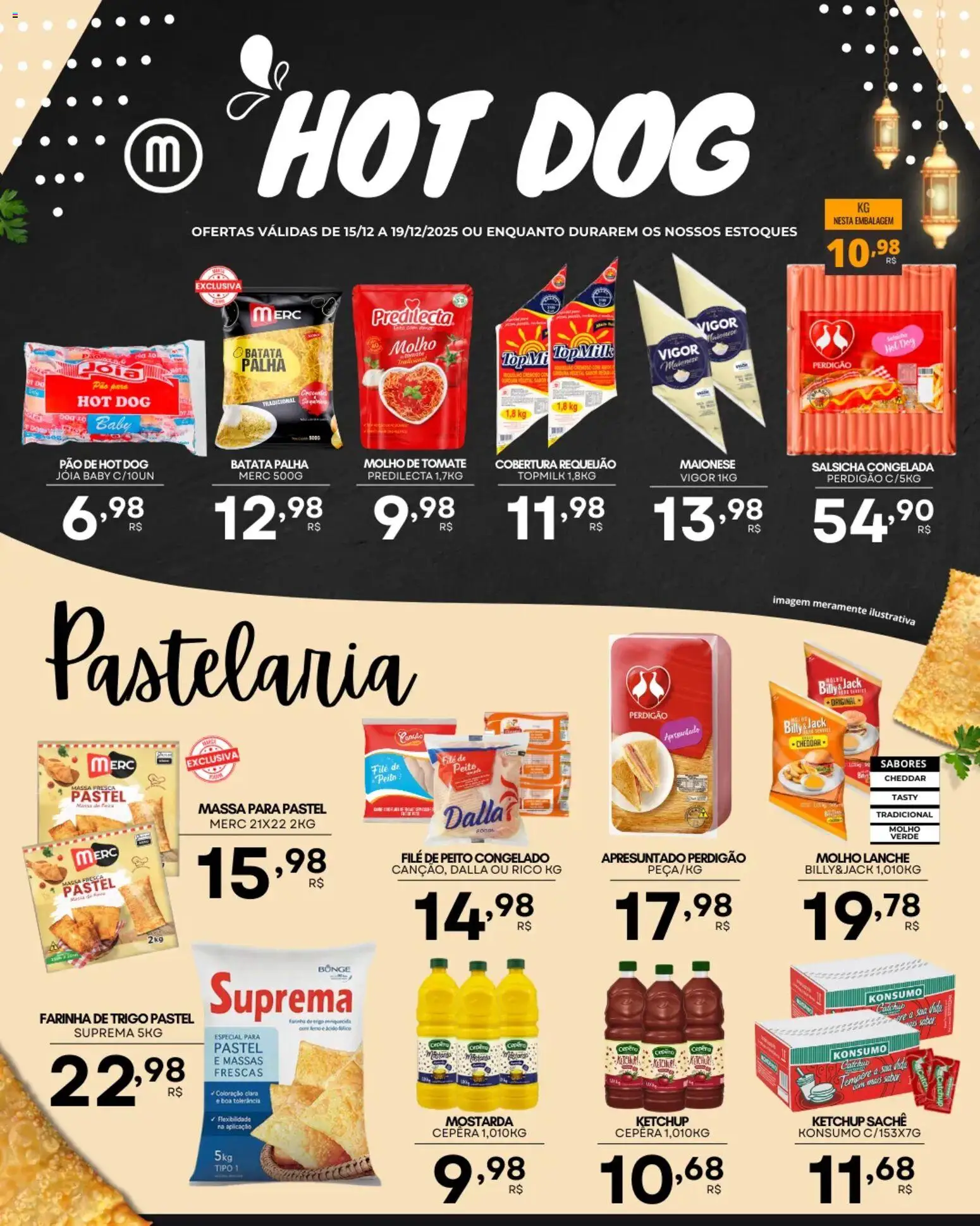 Mercadão Atacadista Folheto - válido de 15.12.2025 | Página: 2 | Produtos: Farinha de trigo, Salsicha, Maionese, Requeijão