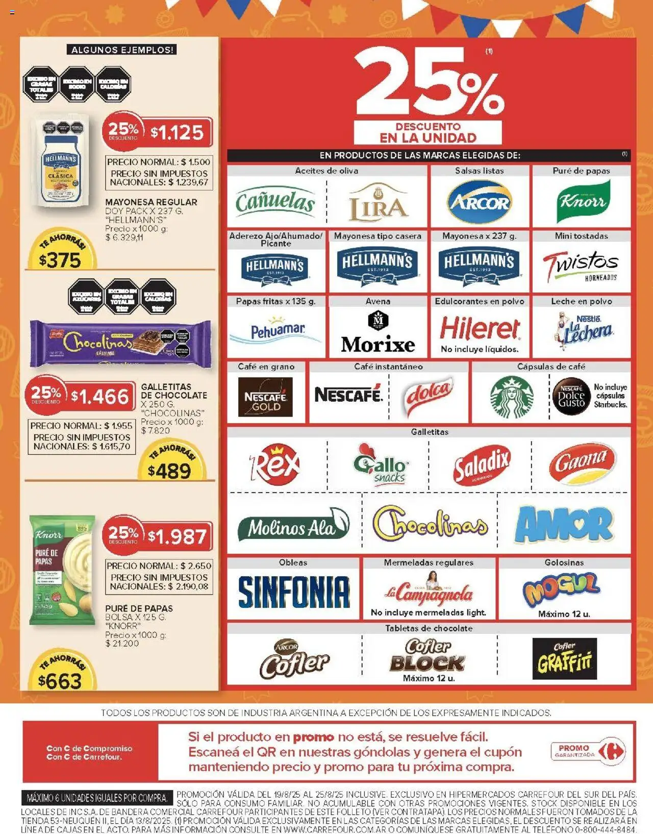 Carrefour ofertas - Chubut │ válido desde el 19.08.2025 | Página: 7 | Productos: Polvo, Mayonesa, Leche, Papas fritas