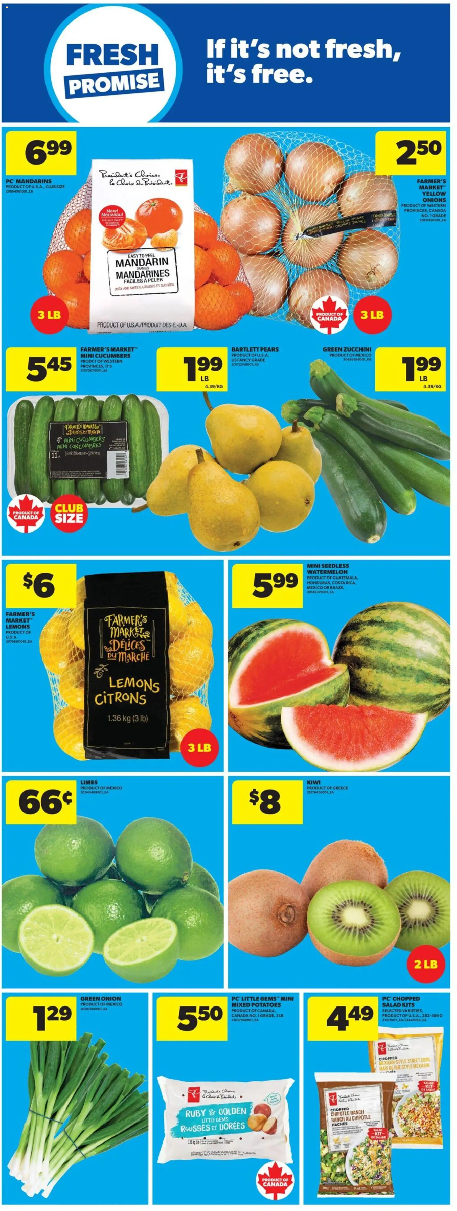 Real Canadian Superstore flyer valid from 22.01.2026 | Page: 15 | Products: Kiwi, Cucumbers, Salad, Potatoes