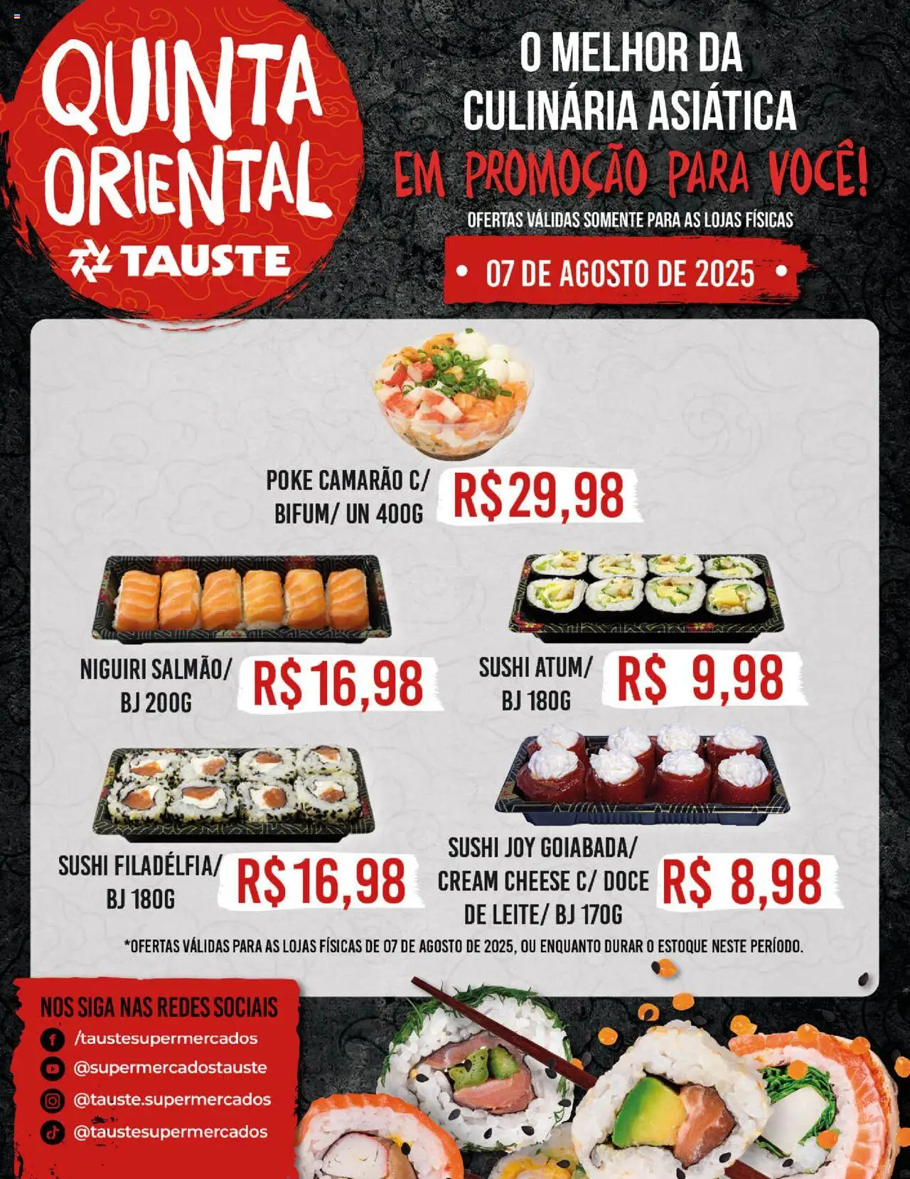 Tauste Folheto - válido de 07.08.2025 | Página: 1 | Produtos: Camarão, Cream cheese