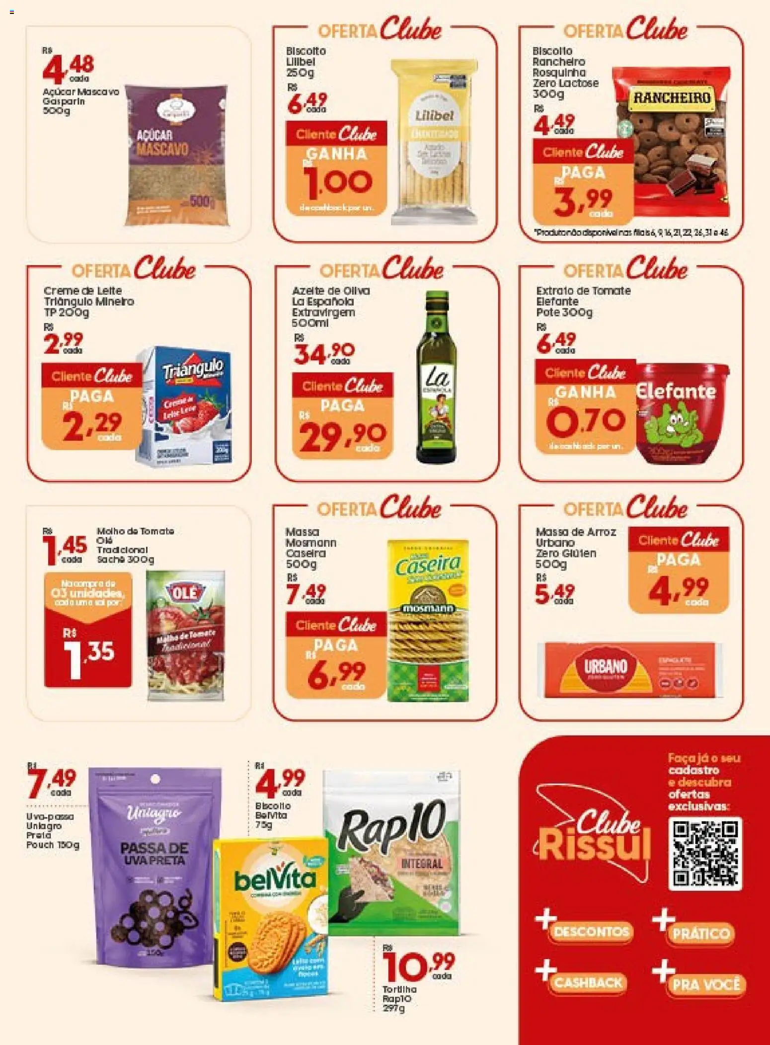 Rissul Folheto - válido de 30.10.2025 | Página: 4 | Produtos: Leite, Faca, Massa, Açúcar mascavo