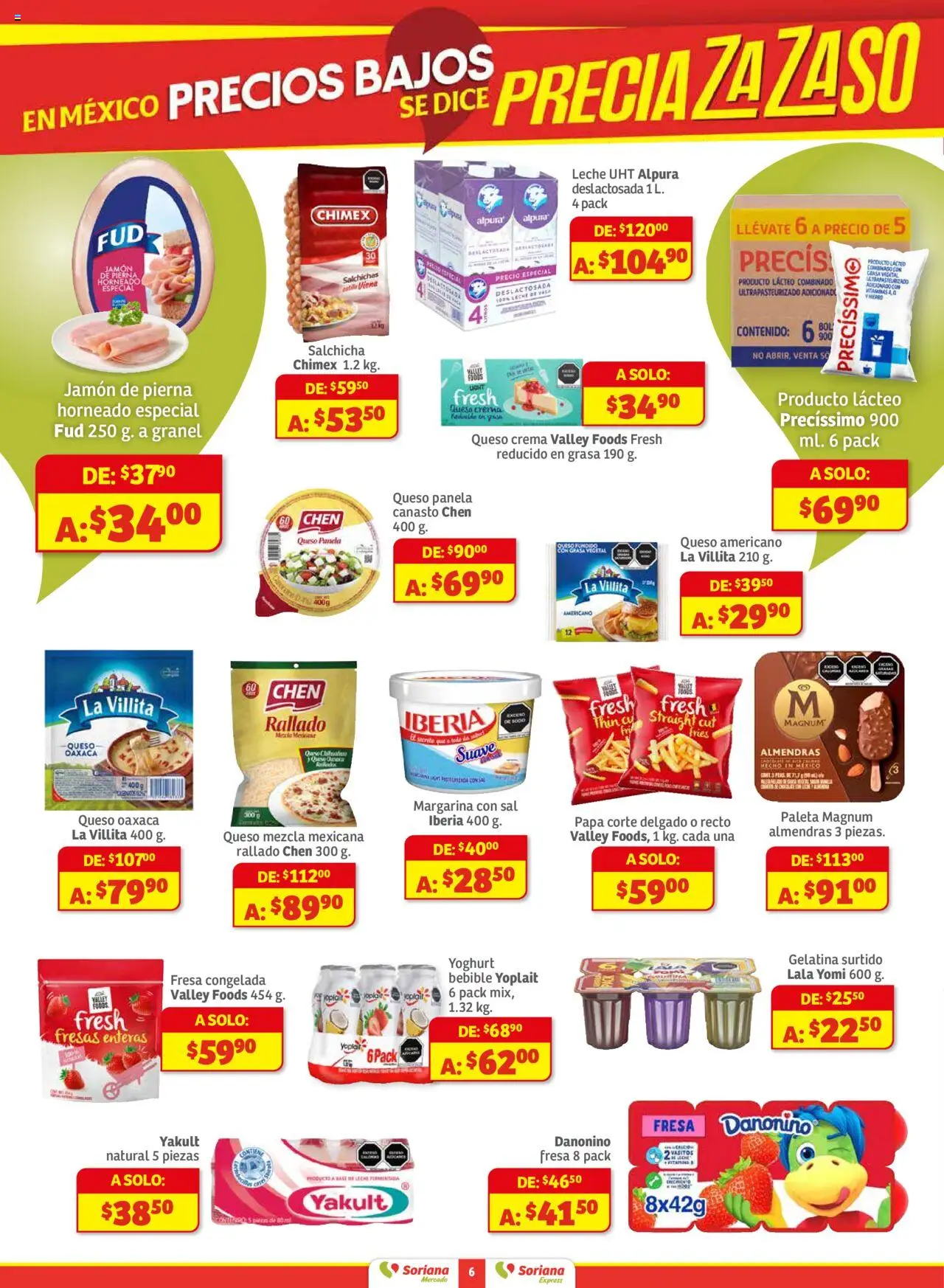 Nuevas ofertas de Soriana válidas en toda la República Mexicana desde el 18.09.2025. ¡Encuentra las mejores ofertas en Soriana - Pesito Valedor Mercado: Chih, Coah, Dur, NL, SLP, Tamps, Zac! | Página: 6 | Productos: Fresa, Paleta, Fresas, Margarina