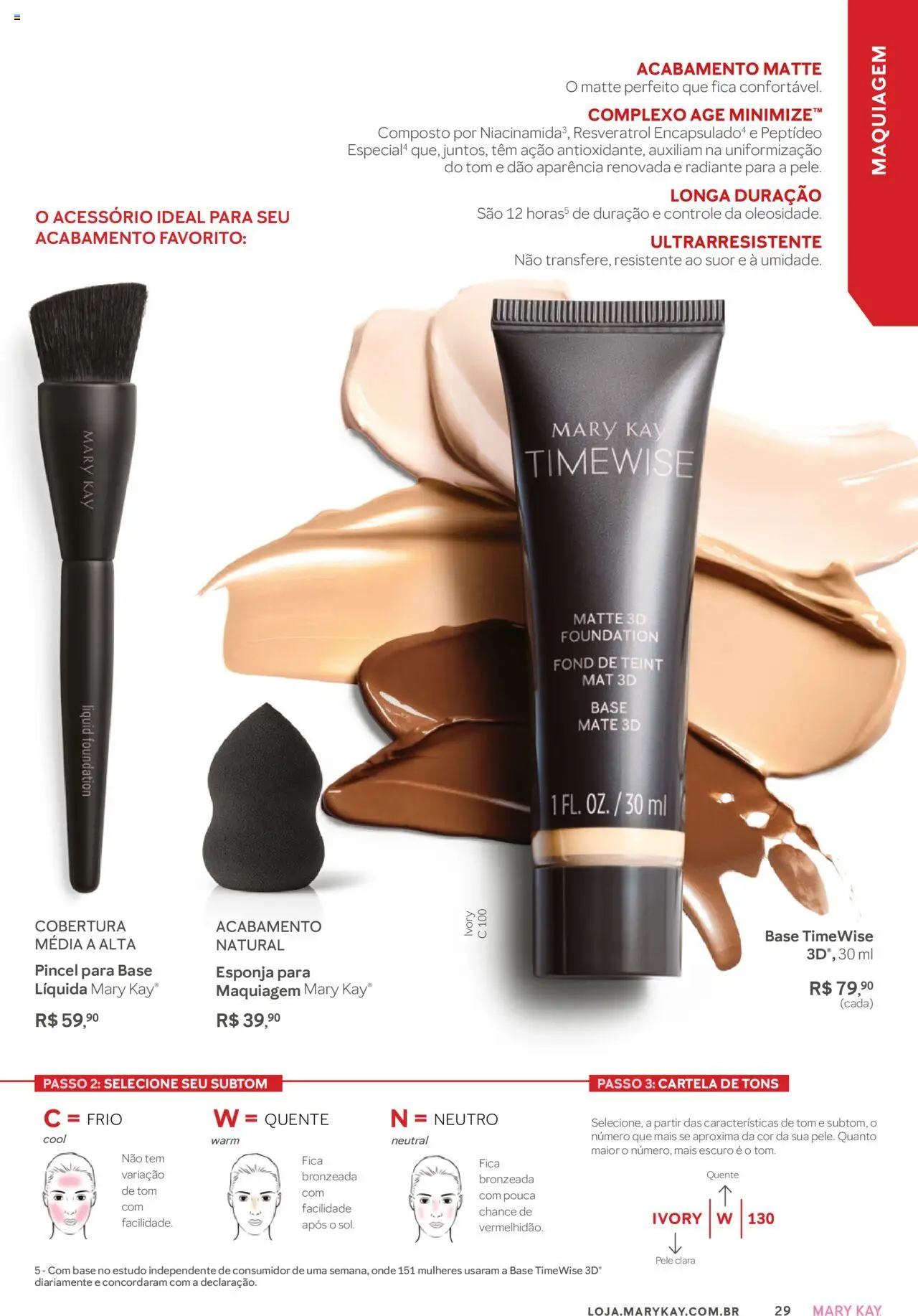 Mary Kay Folheto - válido de 01.07.2025 | Página: 29 | Produtos: Maquiagem, Pincel, Esponja, Base