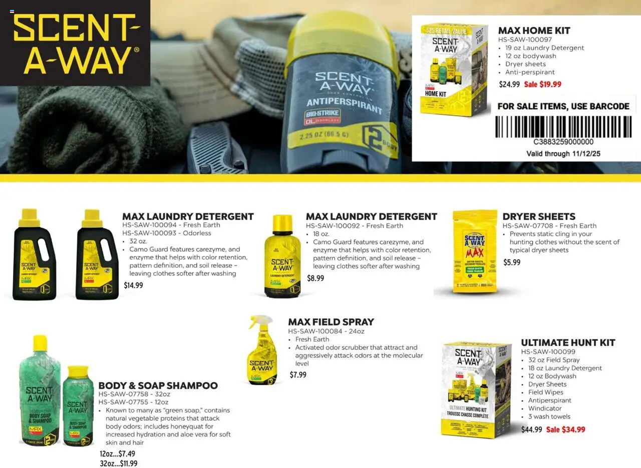 Dunham's Sports GSM Hunting Guide - valid from 21.08.2025 | Page: 18 | Products: Soap, Antiperspirant, Aloe Vera, Dryer
