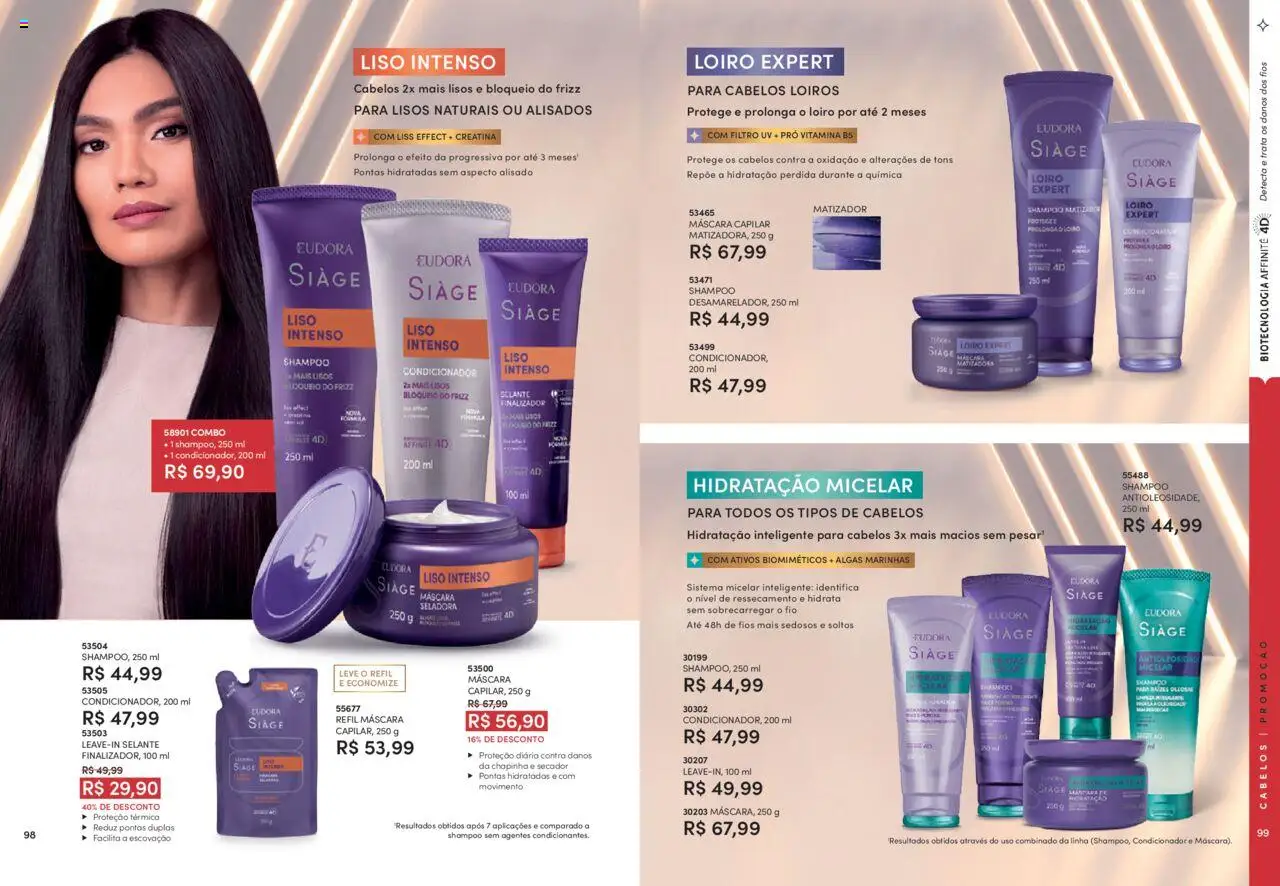 Eudora Folheto - válido de 06.08.2025 | Página: 50 | Produtos: Secador, Shampoo, Creatina, Chapinha