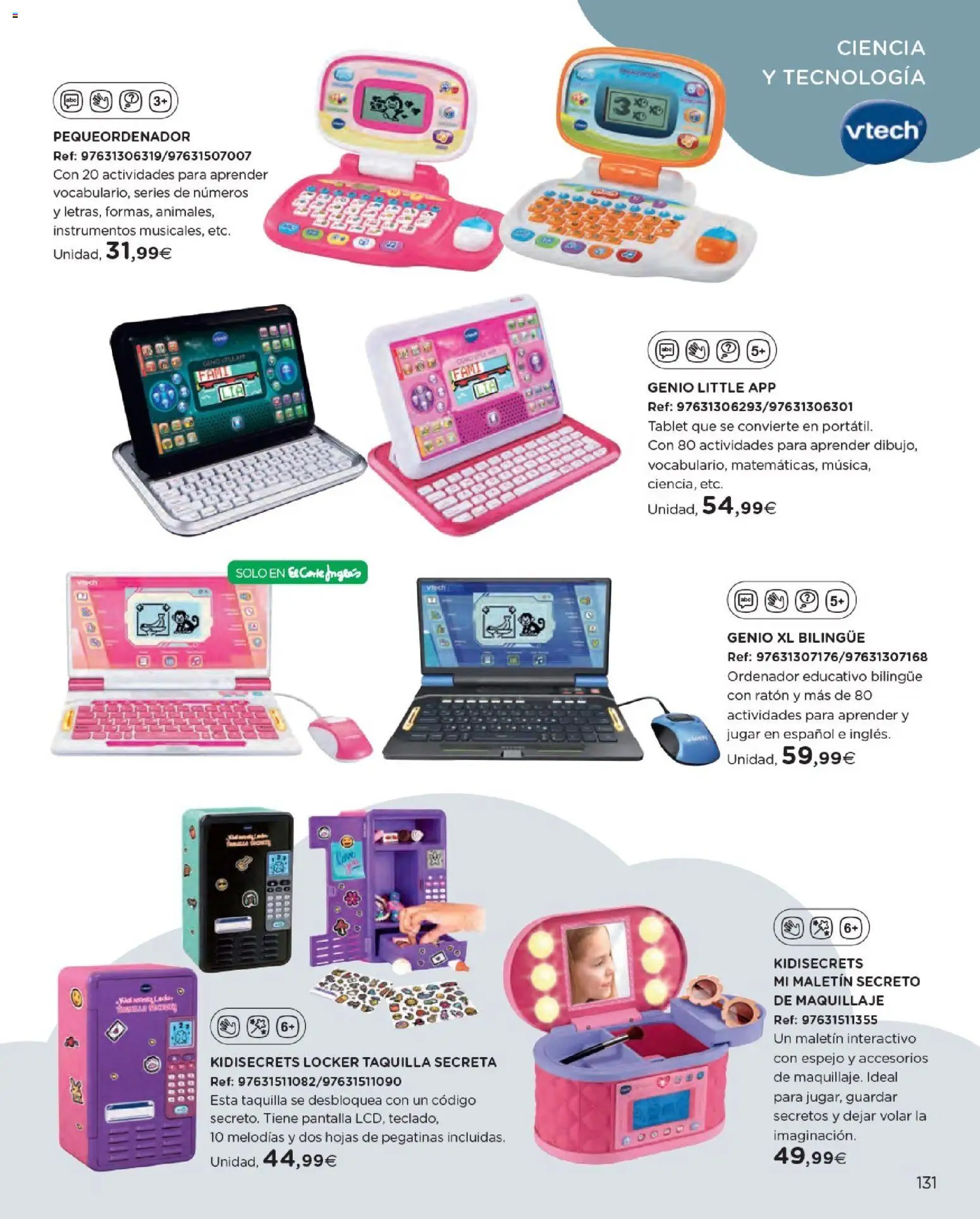 Nuevas ofertas de El Corte Inglés válidas en toda la República Mexicana desde el 27.10.2025. ¡Encuentra las mejores ofertas en El Corte Inglés catálogo Juguetes! | Página: 131 | Productos: Tablet, Espejo, Maquillaje