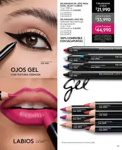 Ésika catálogo C06/2026 -  Vista previa de la revista de la tienda Ésika valido desde el 03.04.2026 | Página: 57 | Productos: Sacapuntas, Delineador, Combinación, Vino