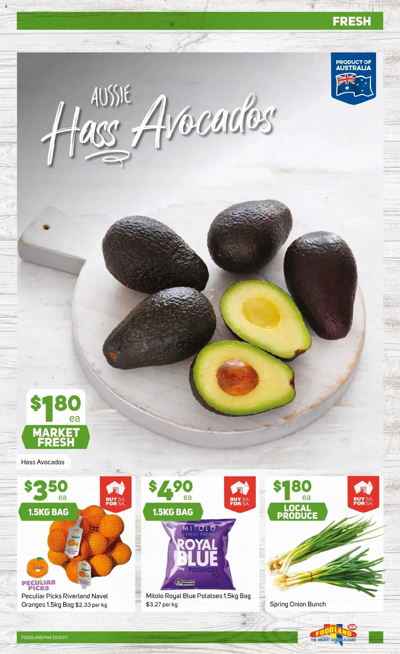 Foodland catalogue - valid from 29.09.2025 | Page: 7 | Products: Oranges, Potatoes, Bag