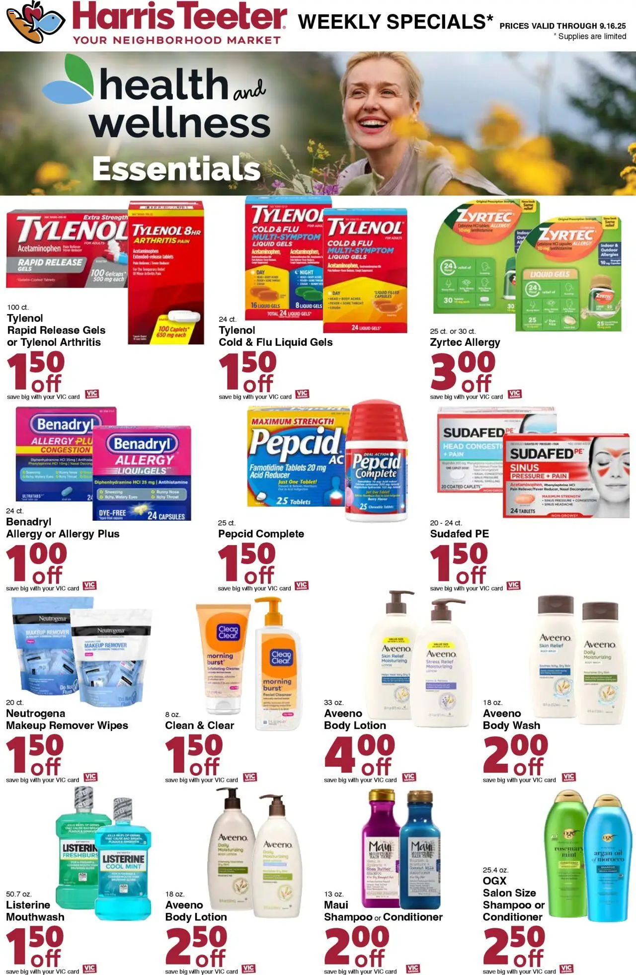 Harris Teeter Weekly Ad - valid from 10.09.2025 | Page: 13 | Products: Makeup Remover, Shampoo, Conditioner, Oil