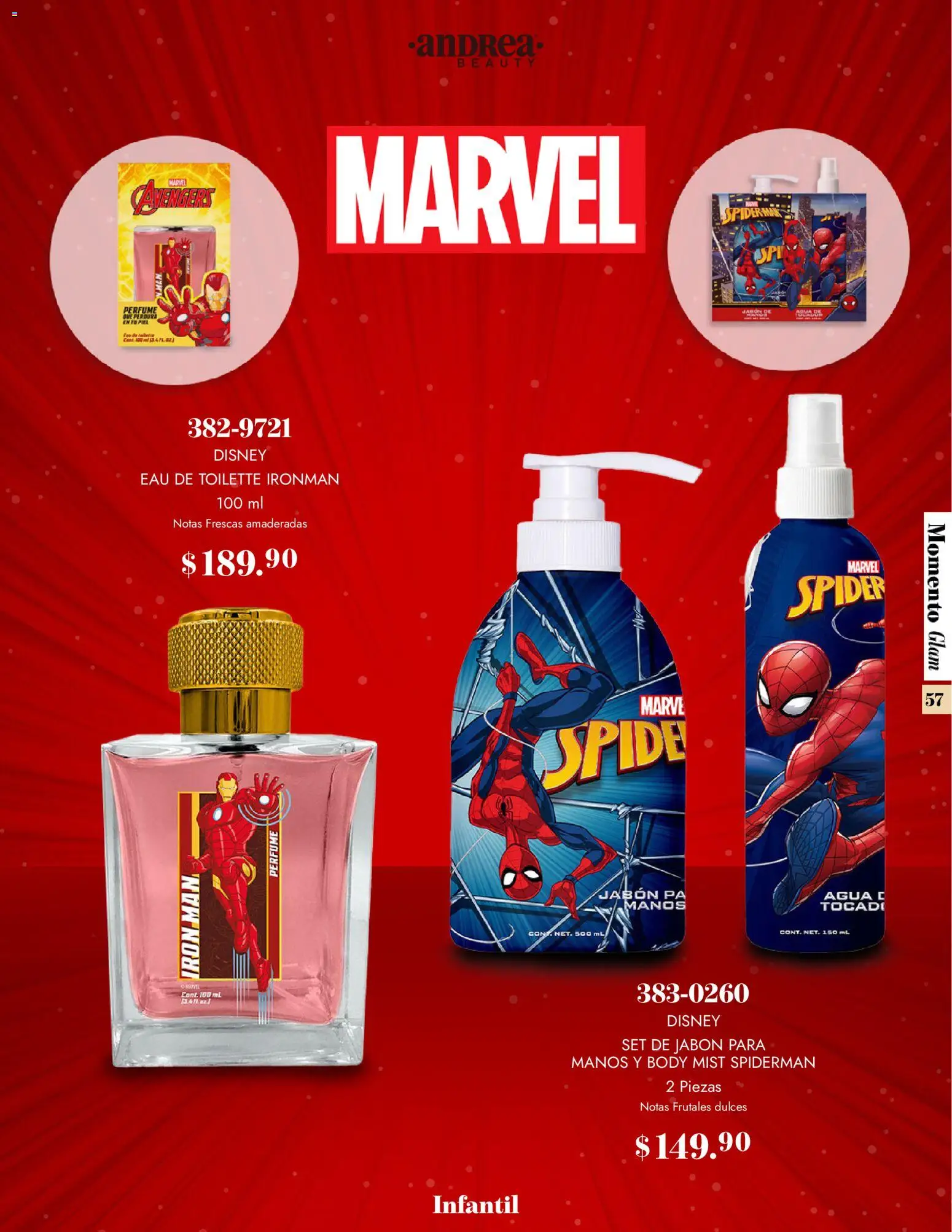 Nuevas ofertas de Andrea válidas en toda la República Mexicana desde el 26.10.2025. ¡Encuentra las mejores ofertas en Andrea catálogo Momento Glam! | Página: 57 | Productos: Body, Perfume, Eau de toilette, Jabón