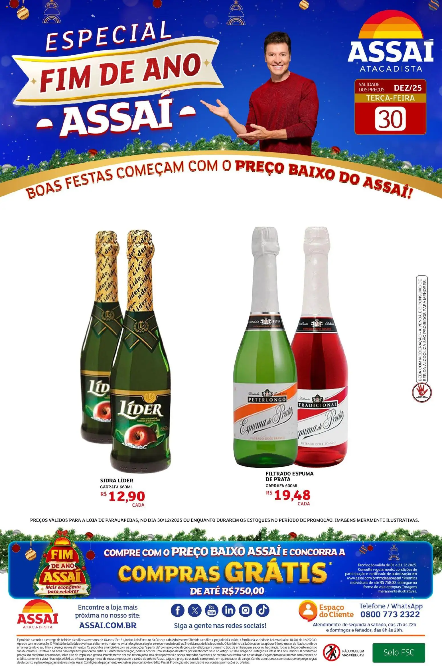 Assaí Atacadista Folheto - válido de 30.12.2025 | Página: 1 | Produtos: Pneus, Base, Bebida, Telefone