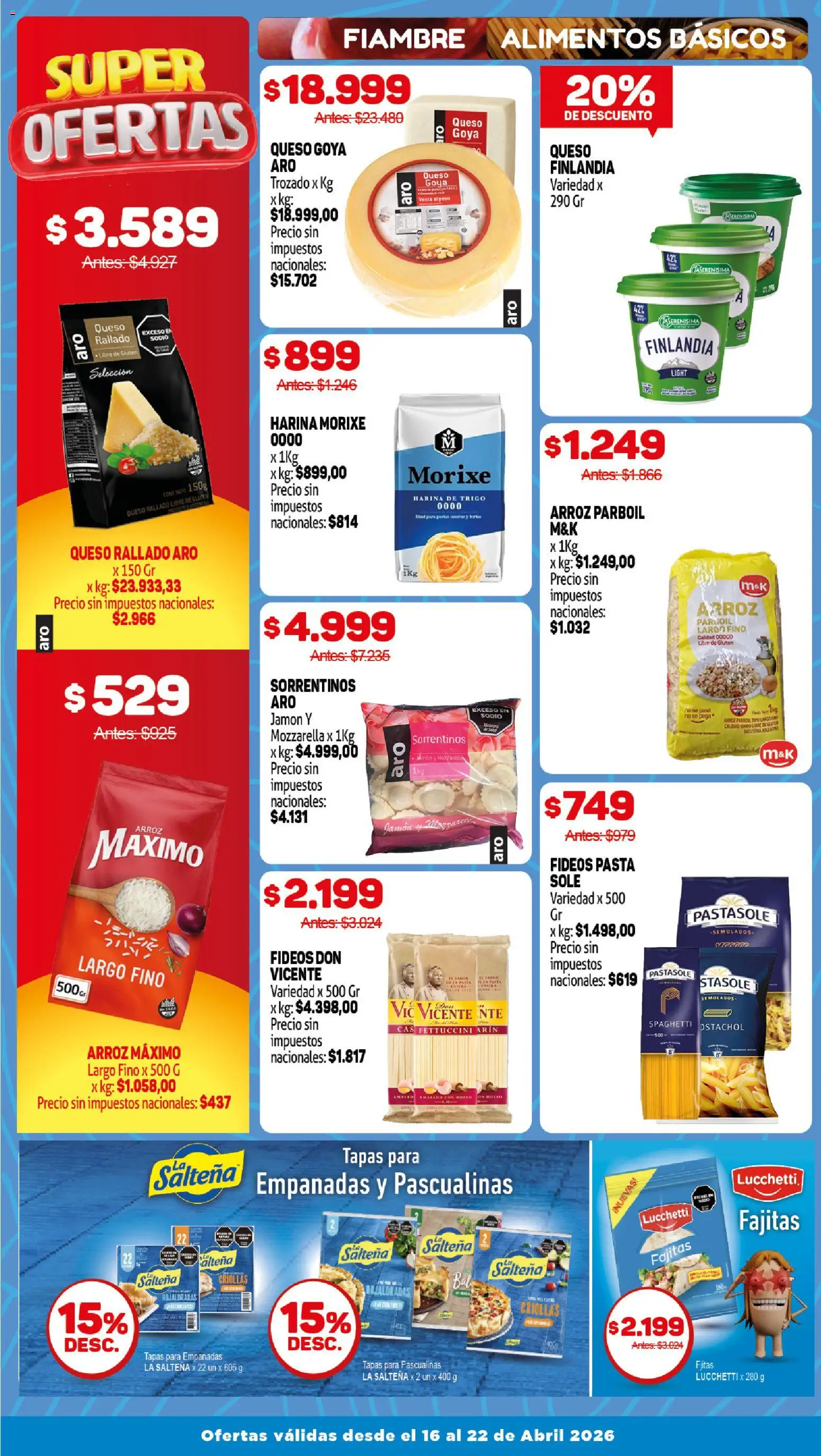 Makro Ofertas ALCANZA │ válido desde el 16.04.2026 | Página: 3 | Productos: Peso, Harina, Fideos, Pasta