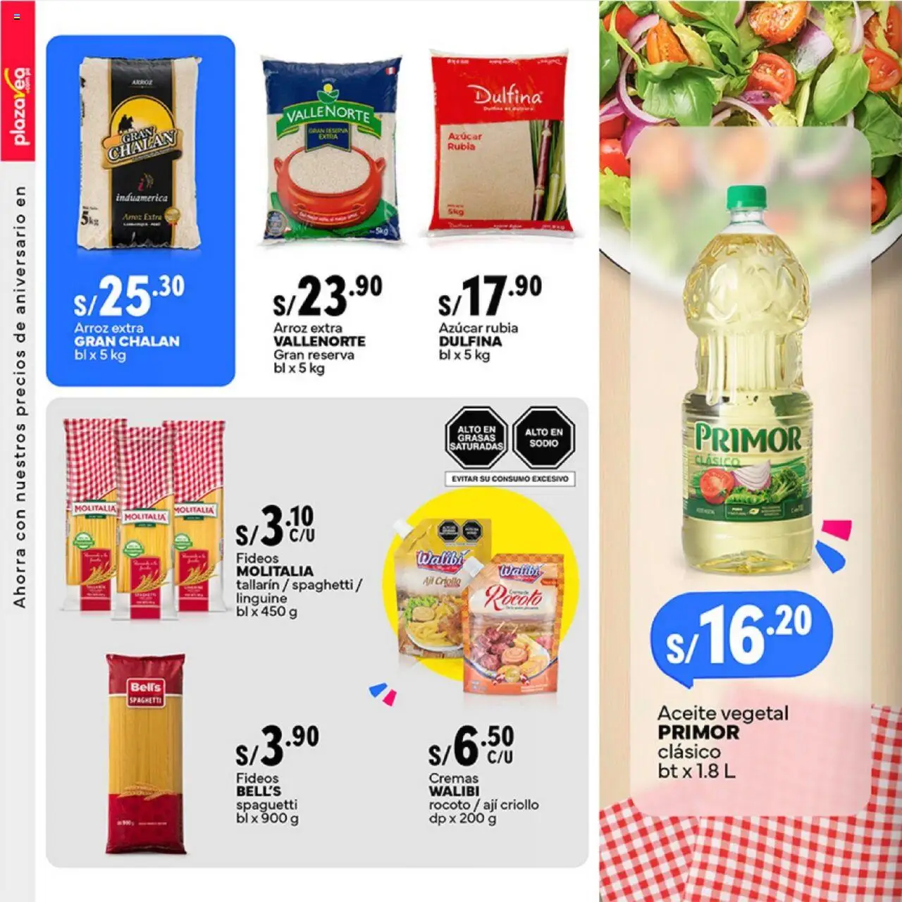 Catálogo Plaza Vea válido desde 01.10.2025 | Página: 4 | Productos: Aceite, Arroz, Fideos