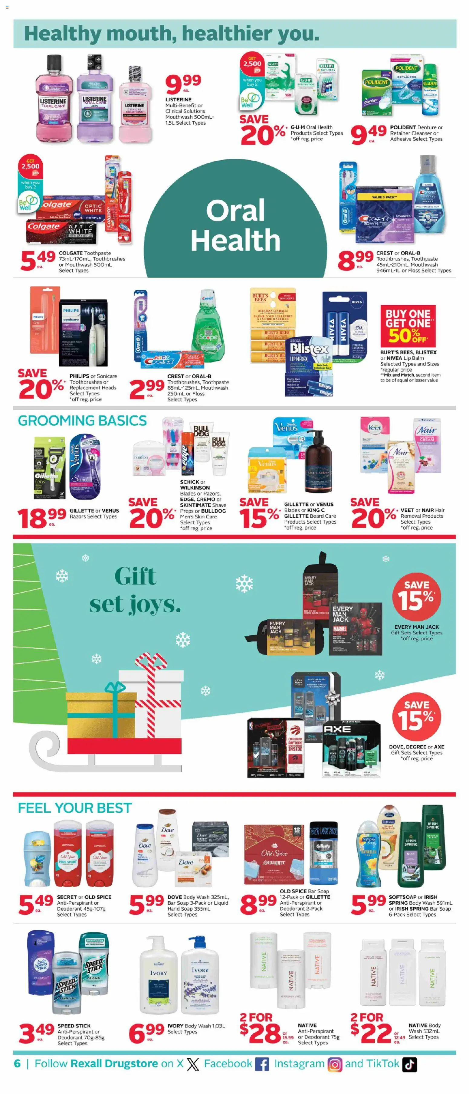 Rexall flyer valid from 21.11.2025 | Page: 10 | Products: Cream, Soap, Toothpaste, Mouthwash