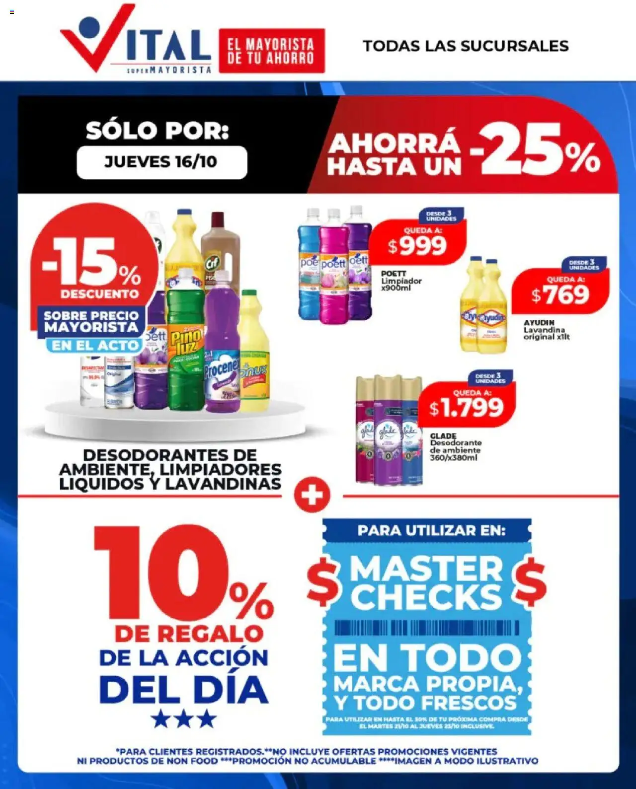 Vital - Sólo por - Abasto │ válido desde el 16.10.2025 | Página: 1 | Productos: Lavandina, Sobre, Desodorante, Limpiador