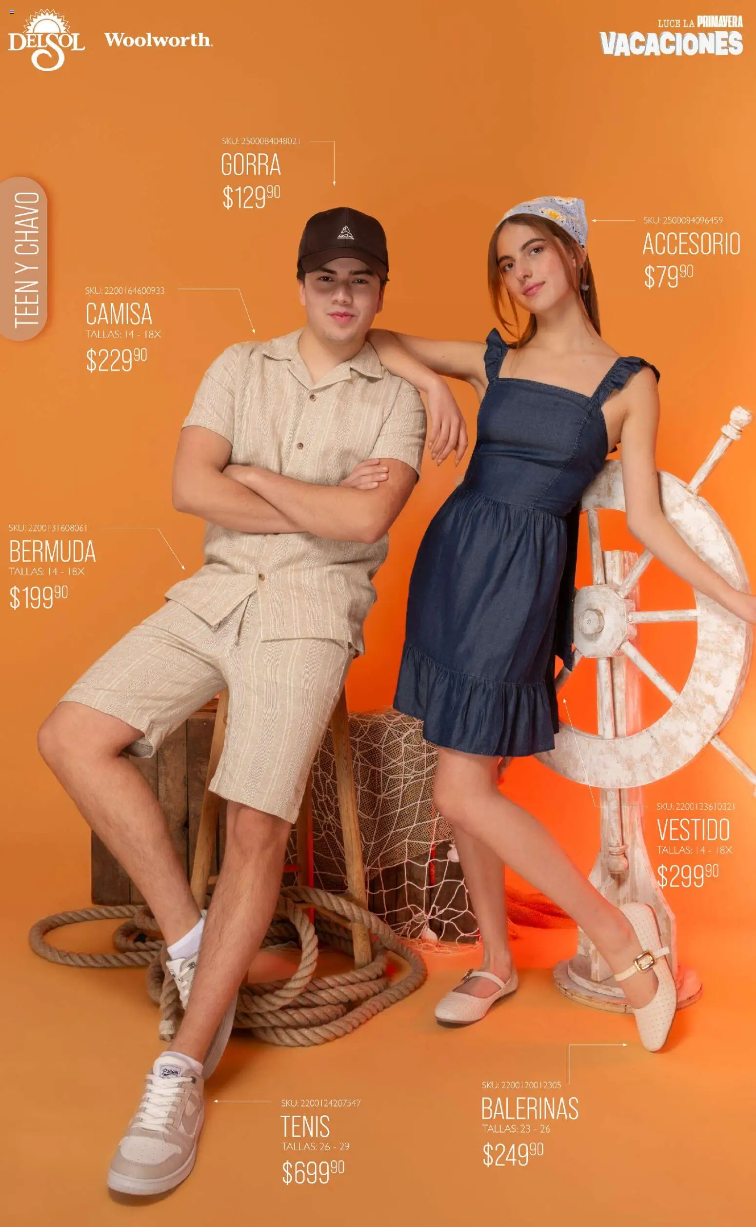 Nuevas ofertas de Del Sol y Woolworth válidas en toda la República Mexicana desde el 19.03.2026. ¡Encuentra las mejores ofertas en Del Sol y Woolworth catálogo Vacaciones 2026 ! | Página: 14 | Productos: Tenis, Camisa, Vestido, Bermuda