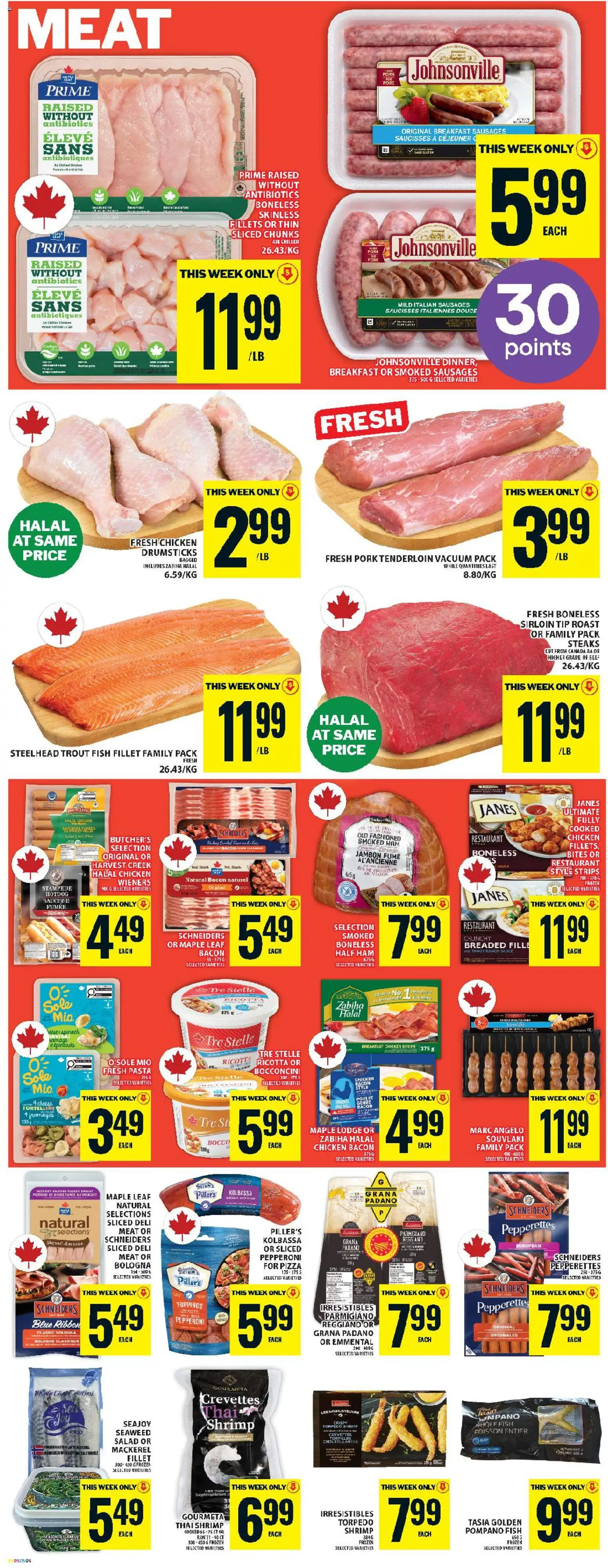 Food Basics flyer valid from 26.02.2026 | Page: 8 | Products: Fish, Pasta, Pizza, Chicken