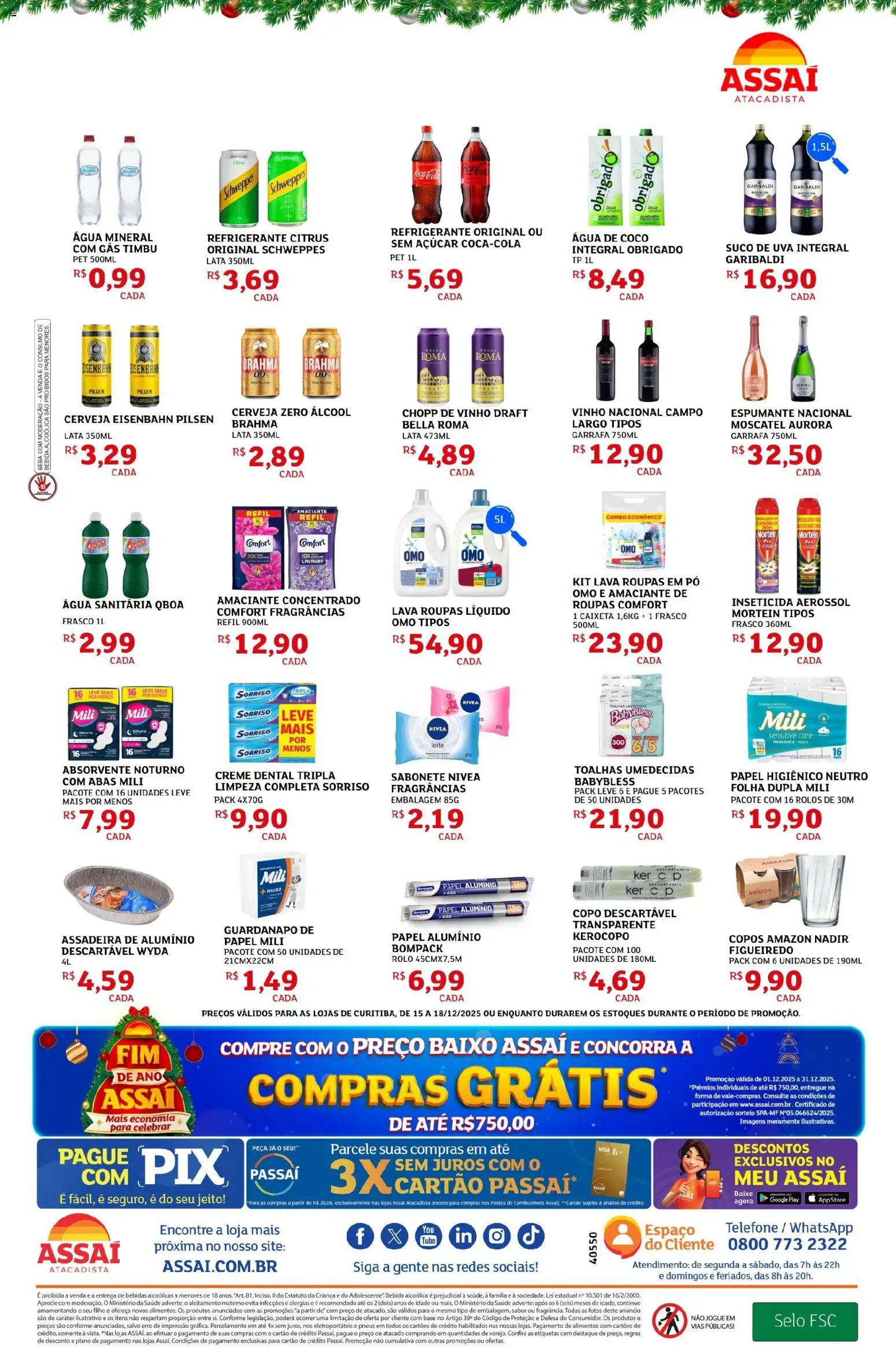 Assaí Atacadista Folheto - válido de 15.12.2025 | Página: 2 | Produtos: Rolo, Creme, Copos, Absorvente