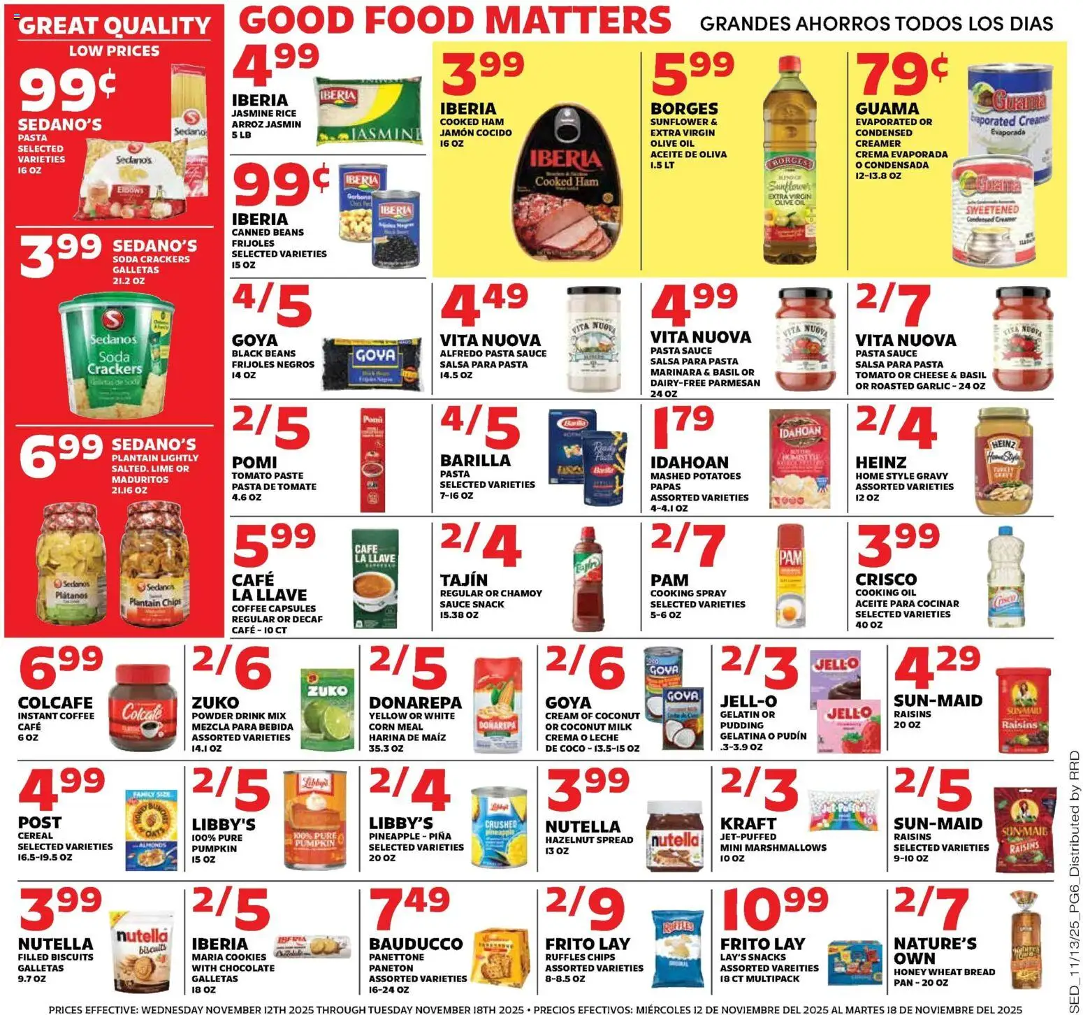 Sedano's Current Ad - FL - valid from 12.11.2025 | Page: 6 | Products: Ham, Pineapple, Chips, Pumpkin