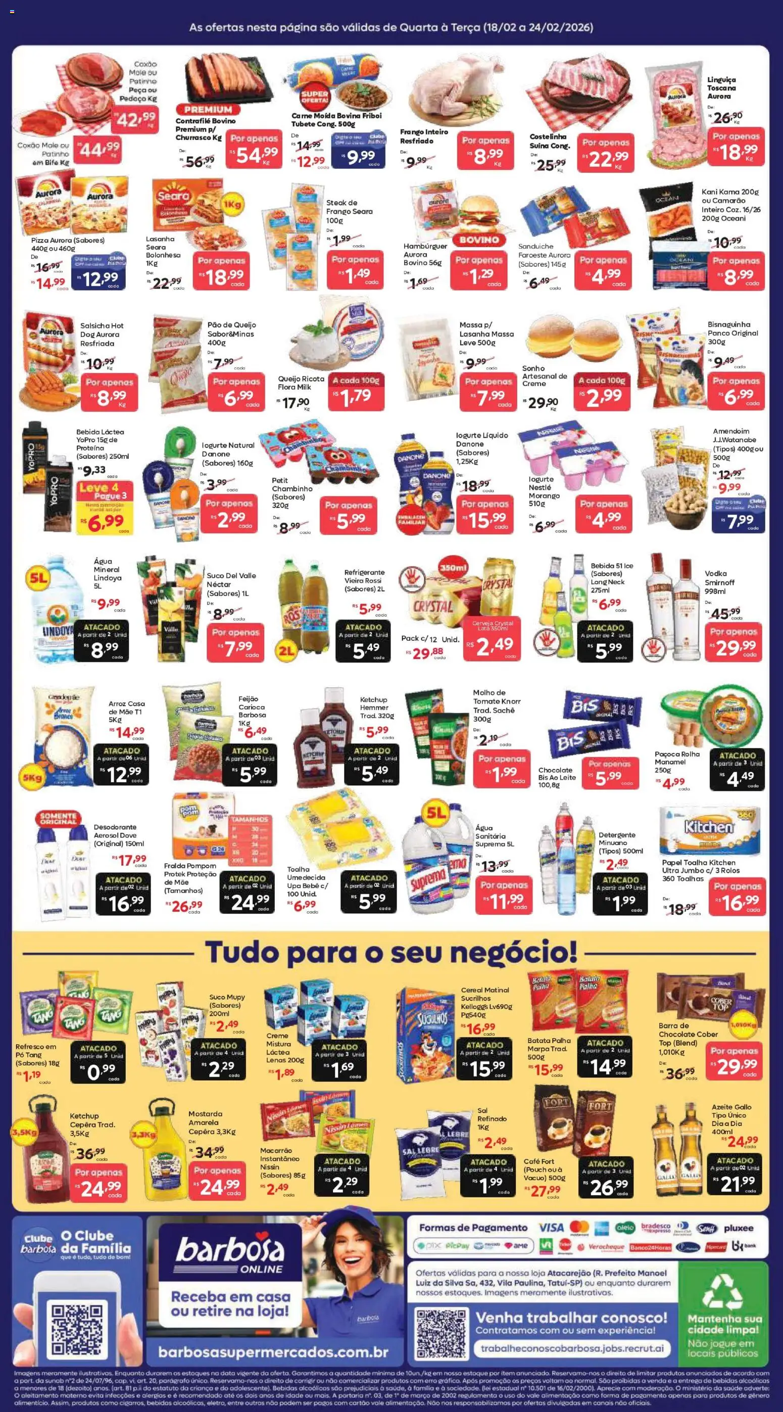 Barbosa Supermercados Folheto - válido de 18.02.2026 | Página: 2 | Produtos: Refresco, Linguiça, Massa, Azeite