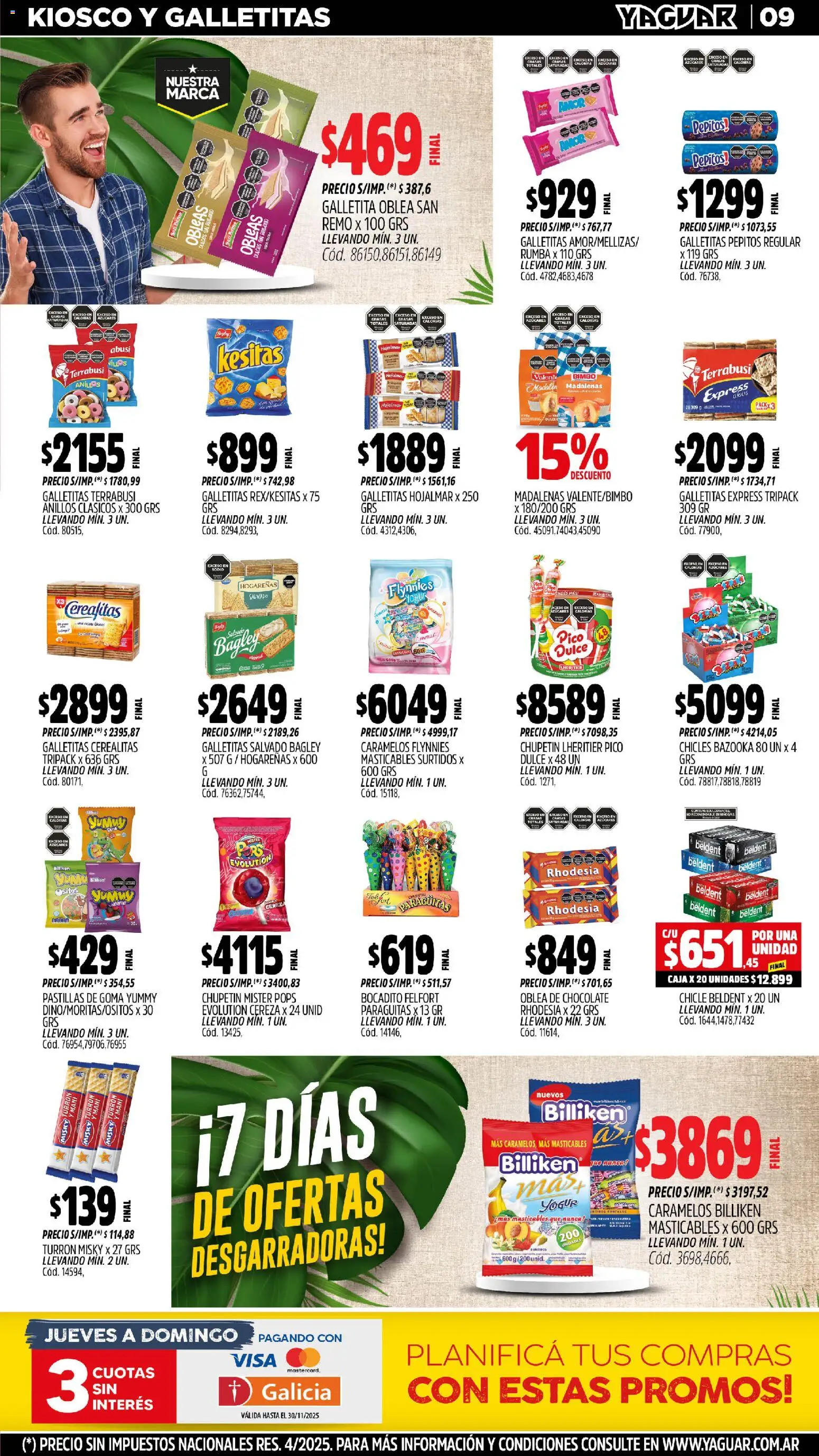 Yaguar - Mendoza │ válido desde el 10.11.2025 | Página: 10 | Productos: Galletitas, Mani, Chicle, Turrón