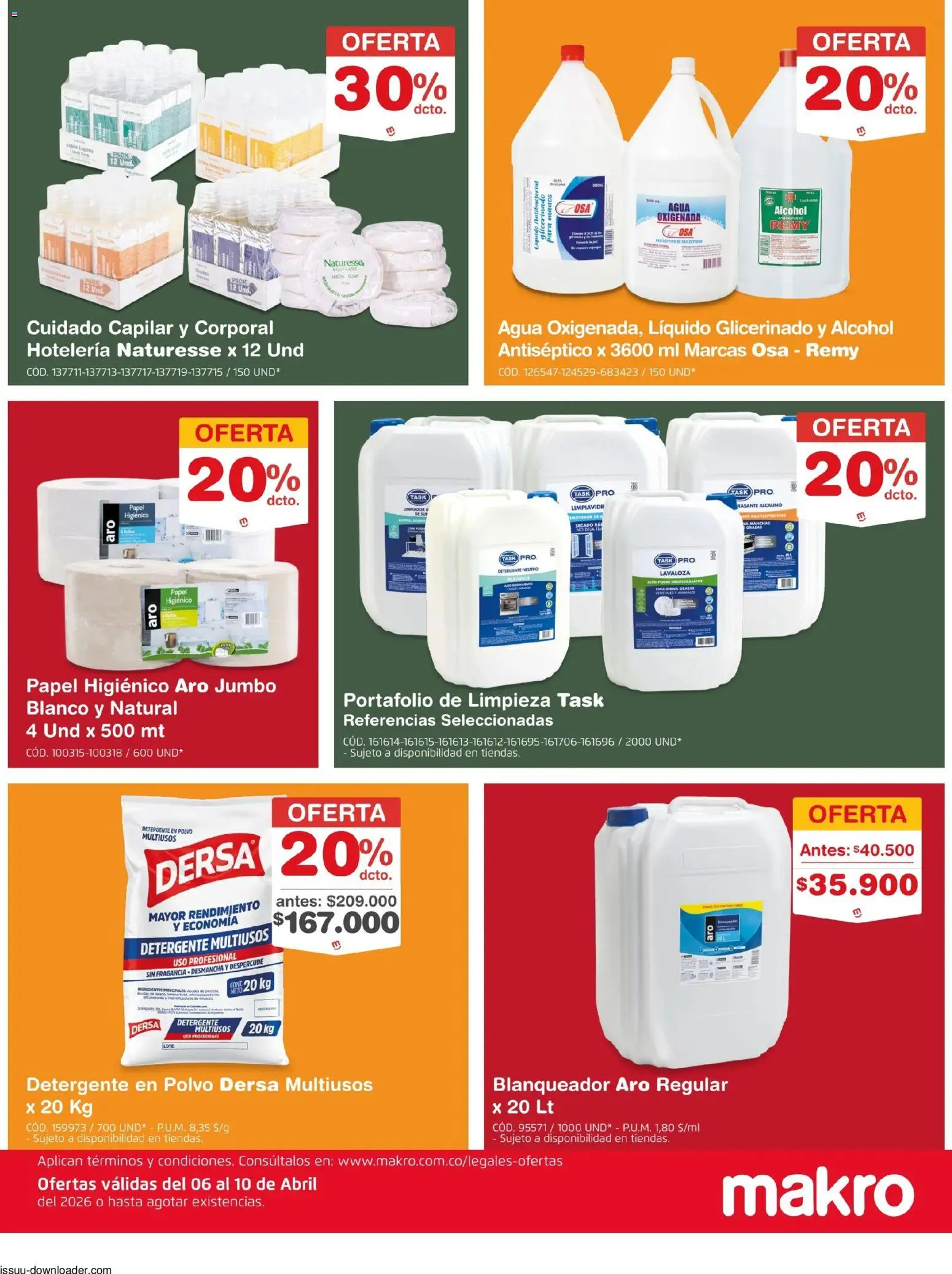 Makro revista - valida desde el 06.04.2026 | Página: 7 | Productos: Agua, Blanqueador, Papel higiénico, Tintura