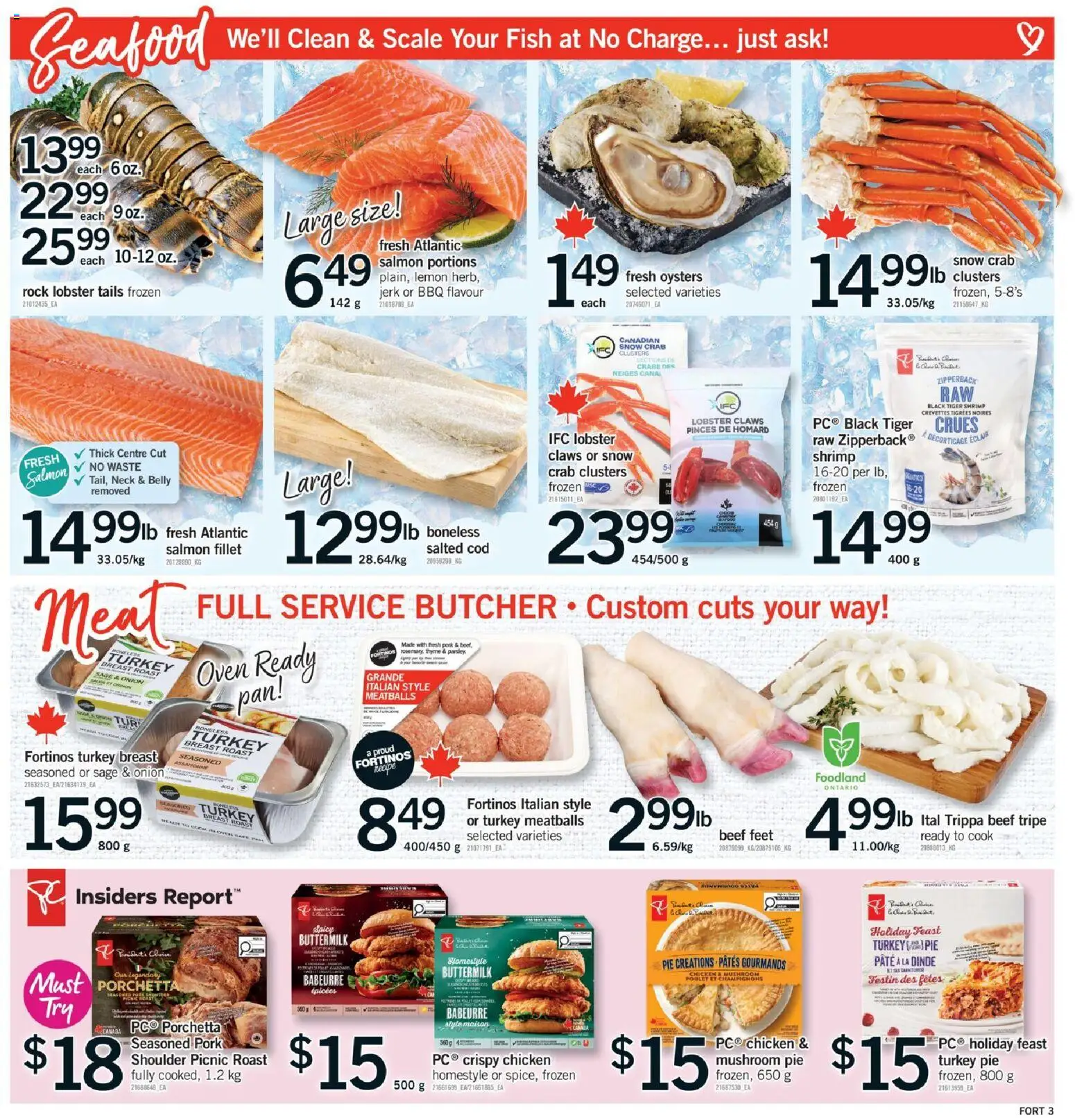 Fortinos flyer valid from 27.11.2025 | Page: 4 | Products: Fish, Turkey, Oven, Chicken