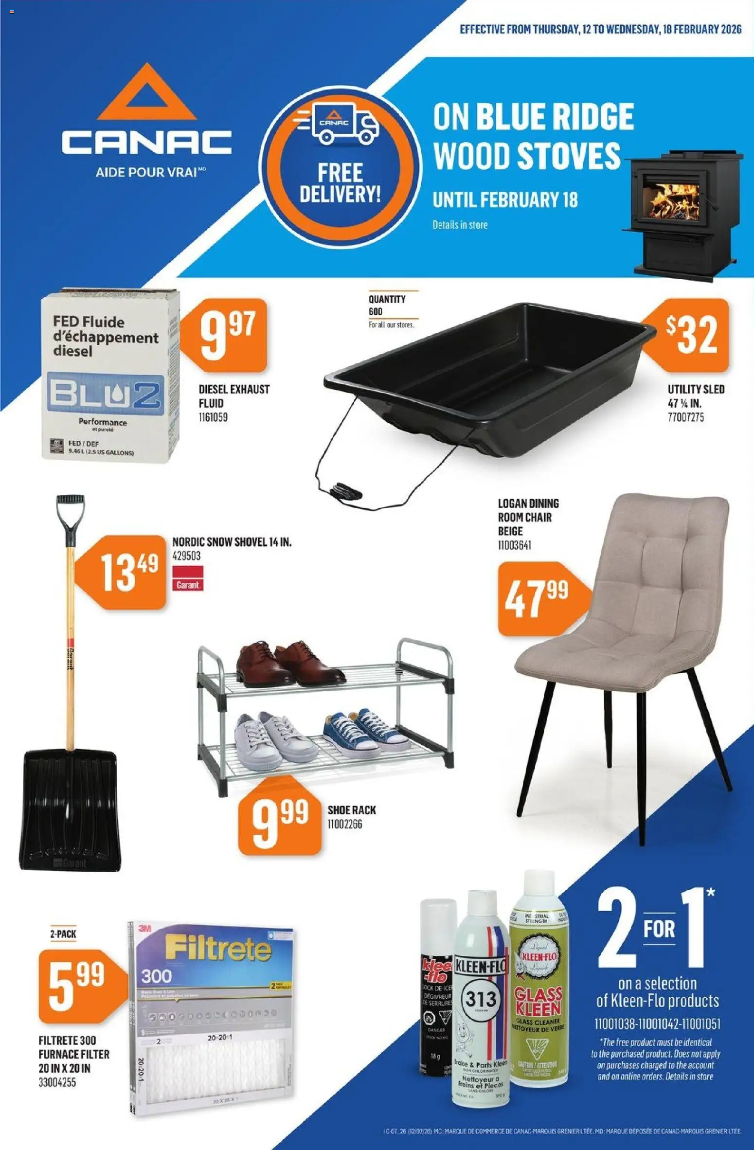 Canac flyer valid from 12.02.2026 | Page: 1 | Products: Ridge, Chair