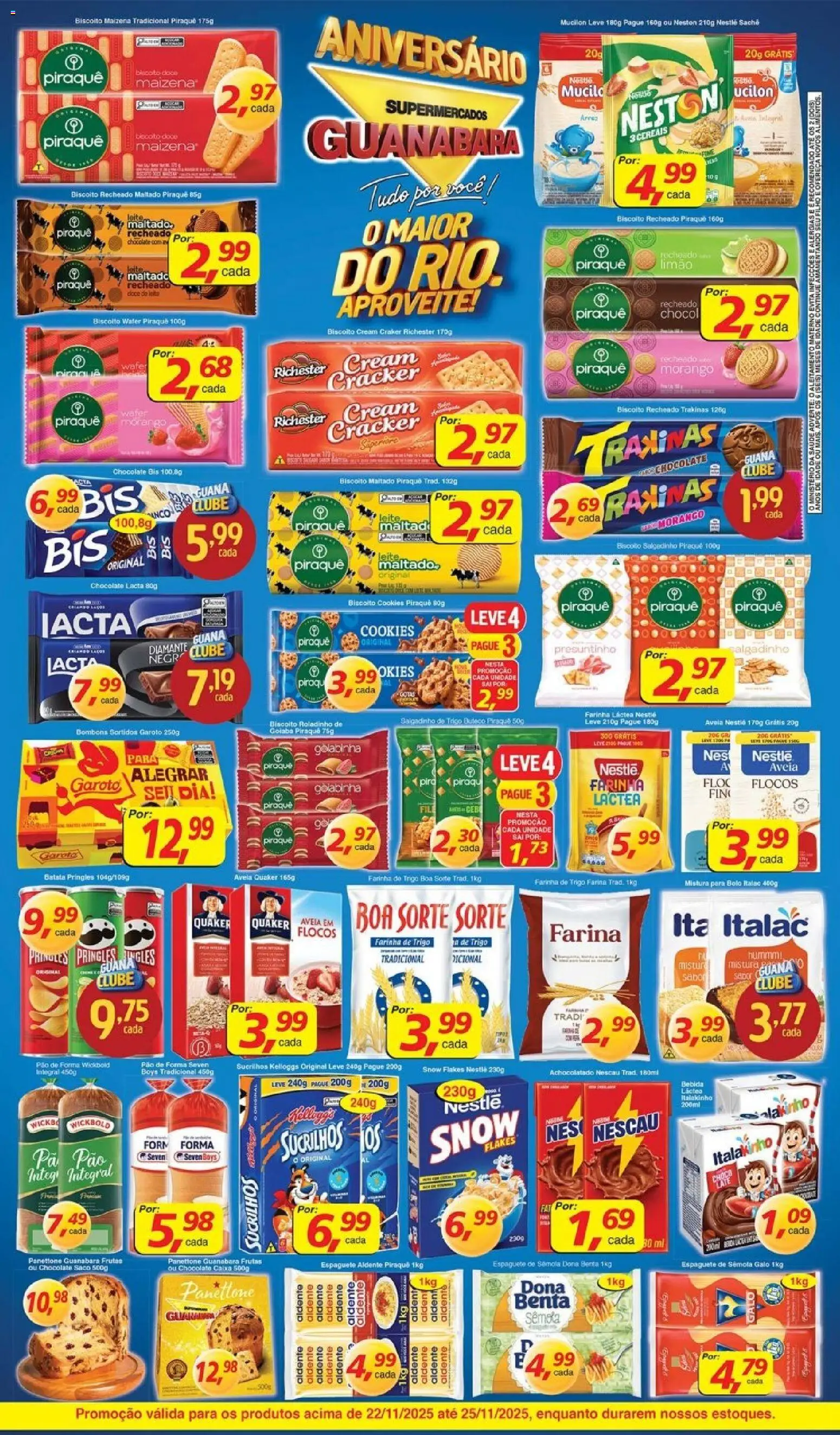 Supermercados Guanabara Folheto - válido de 22.11.2025 | Página: 6 | Produtos: Biscoito, Pão, Aveia, Mucilon