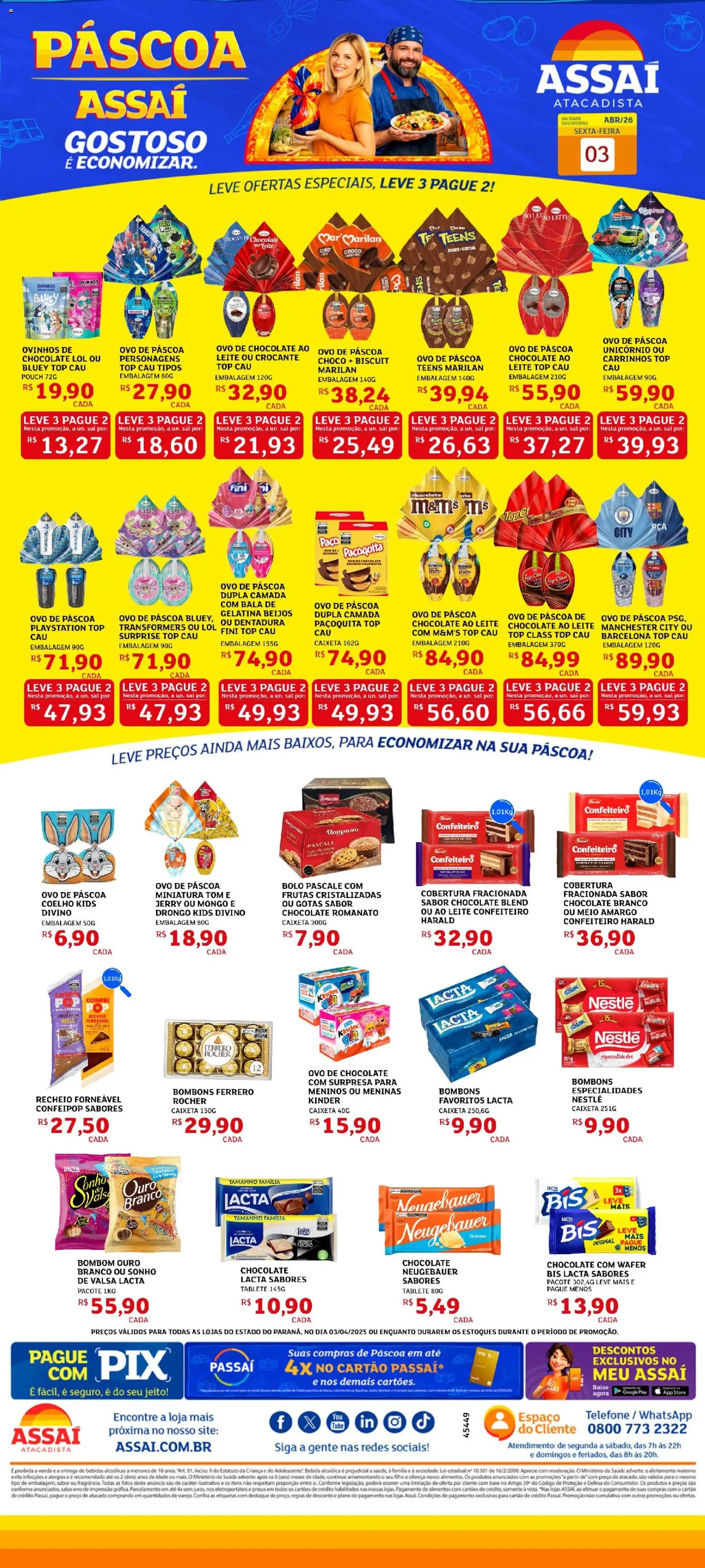 Assaí Atacadista Folheto - válido de 03.04.2026 | Página: 1 | Produtos: Pneus, Base, Bebida, Playstation