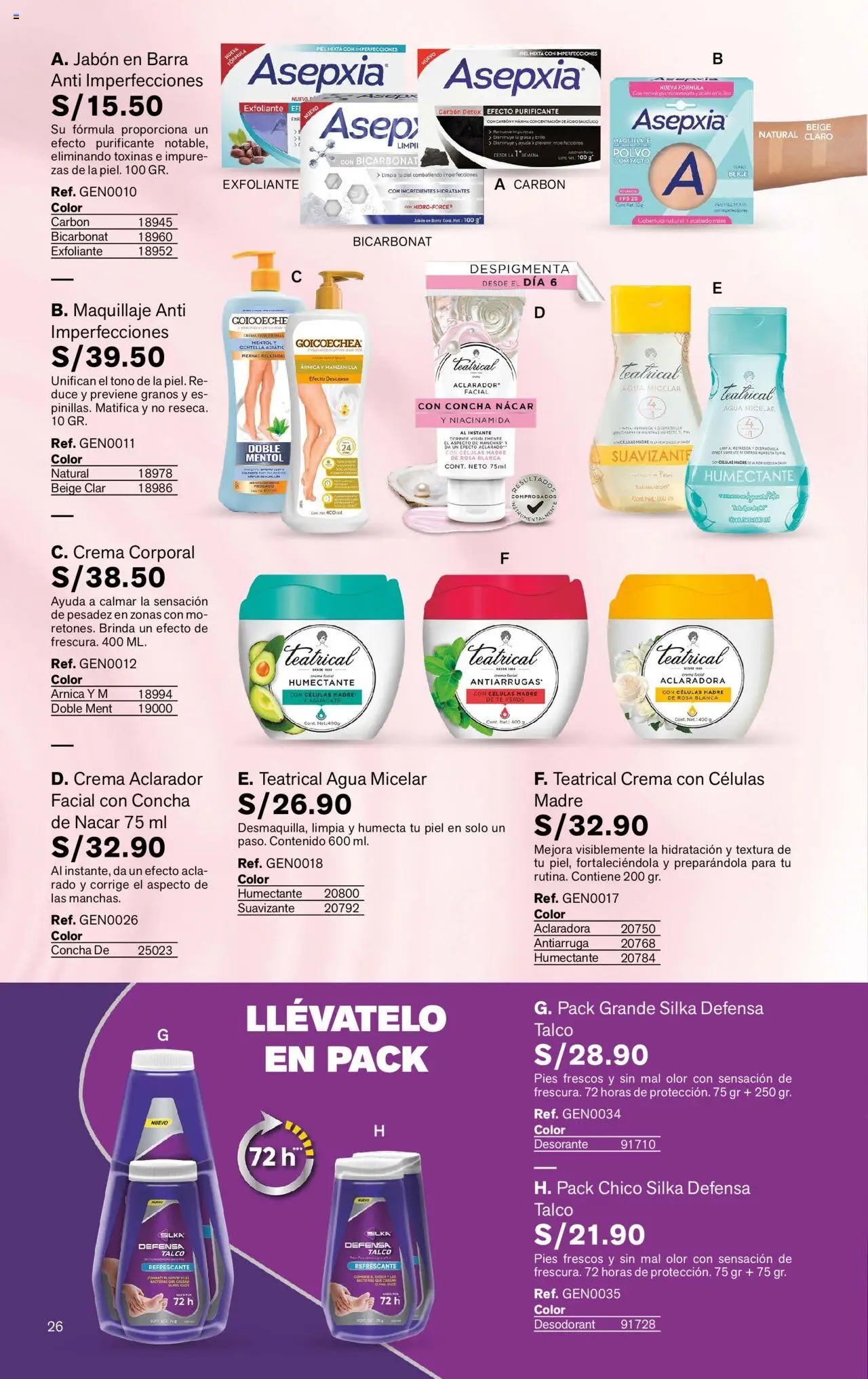Catálogo Leonisa válido desde 24.06.2025 | Página: 26 | Productos: Exfoliante, Jabón, Té, Maquillaje