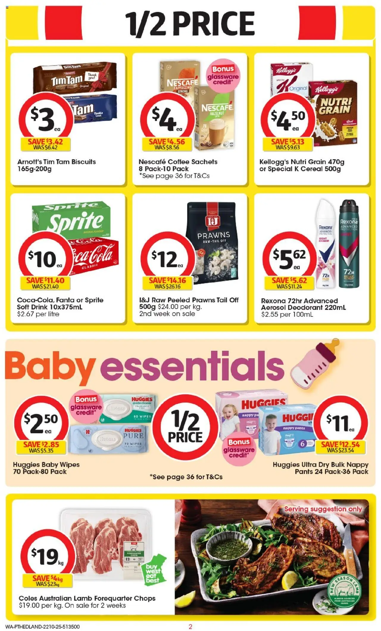 Coles catalogue - valid from 22.10.2025 | Page: 3 | Products: Coffee, Cereal, Prawns, Pants