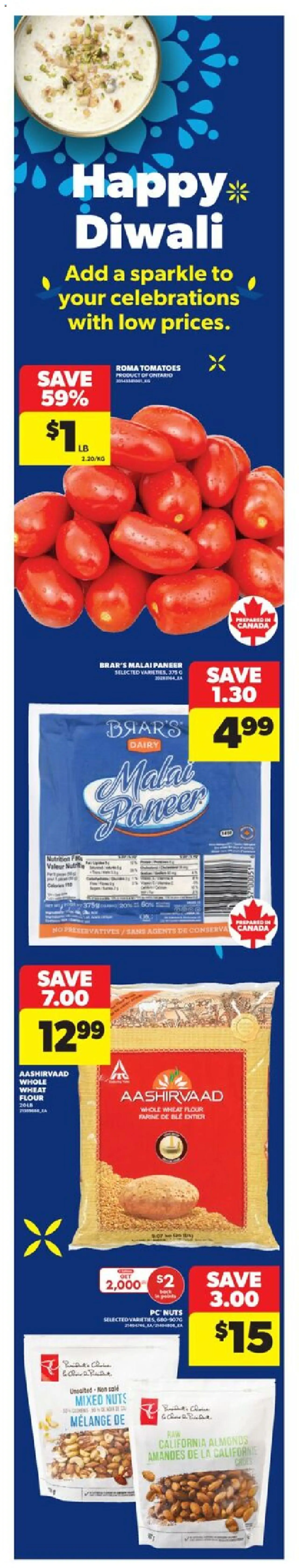 Real Canadian Superstore flyer valid from 18.09.2025 | Page: 4 | Products: Nuts, PC, Tomatoes