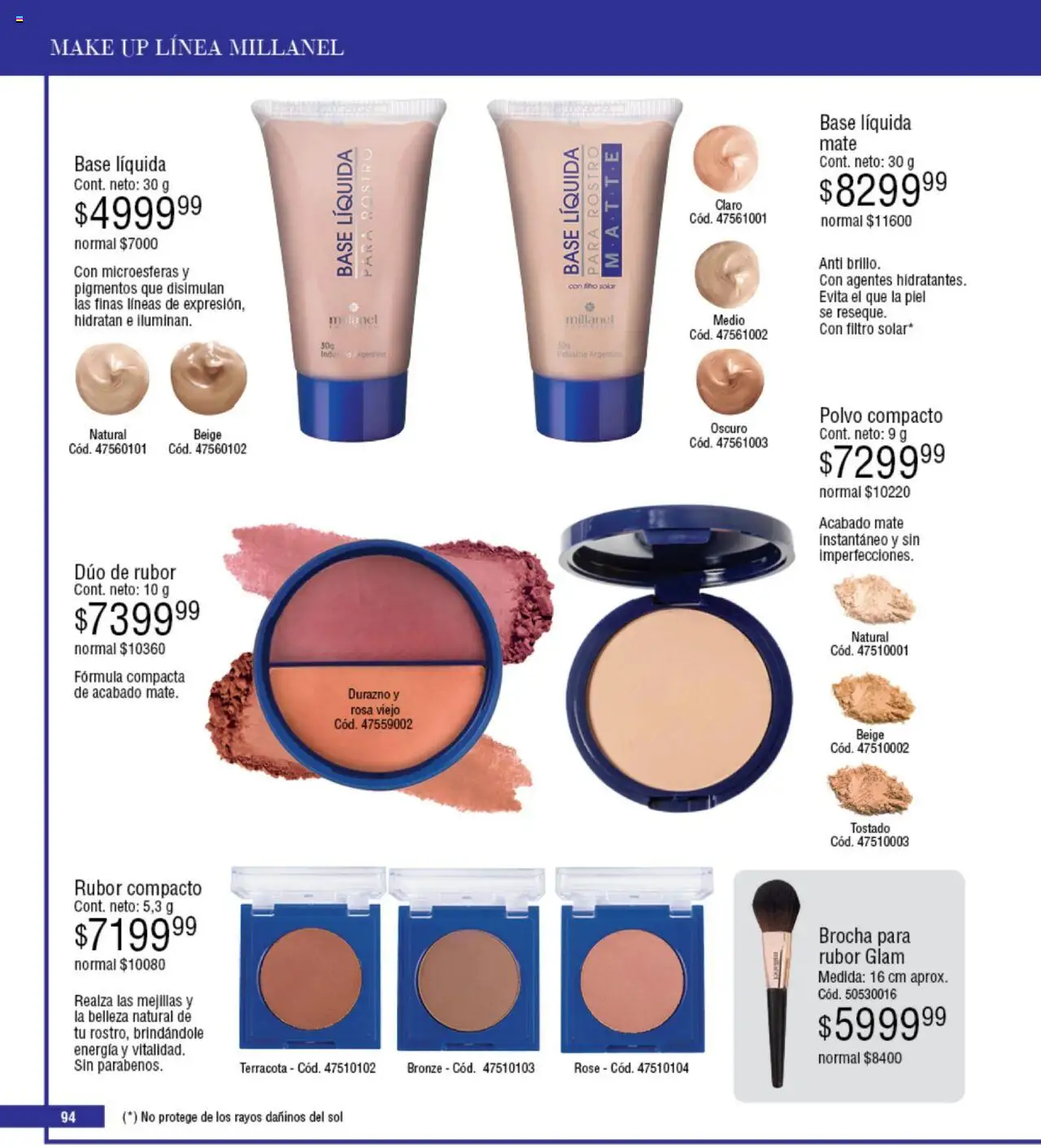 Millanel catálogo │ válido desde el 18.08.2025 | Página: 94 | Productos: Mate, Durazno, Polvo, Polvo compacto