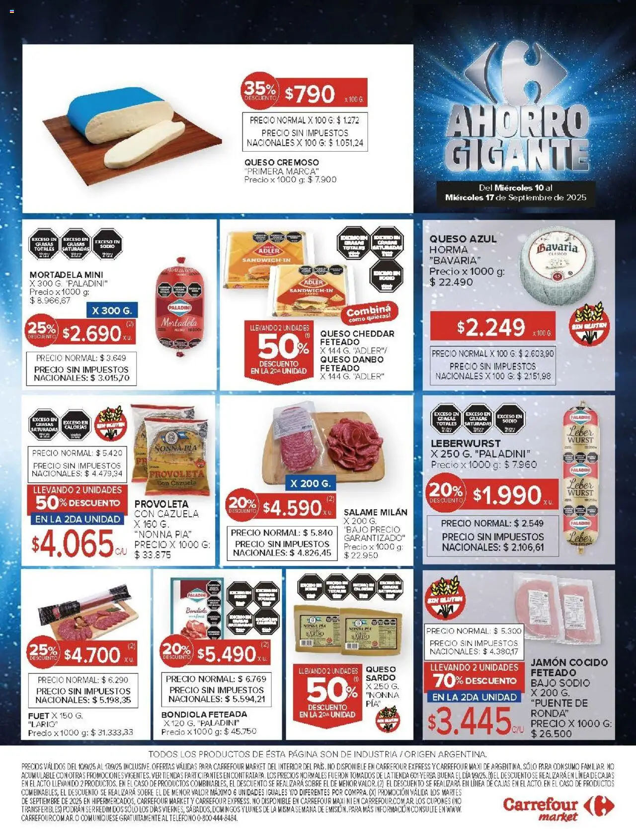 Carrefour ofertas - Catamarca │ válido desde el 10.09.2025 | Página: 44 | Productos: Yerba, Queso, Jamón, Salame