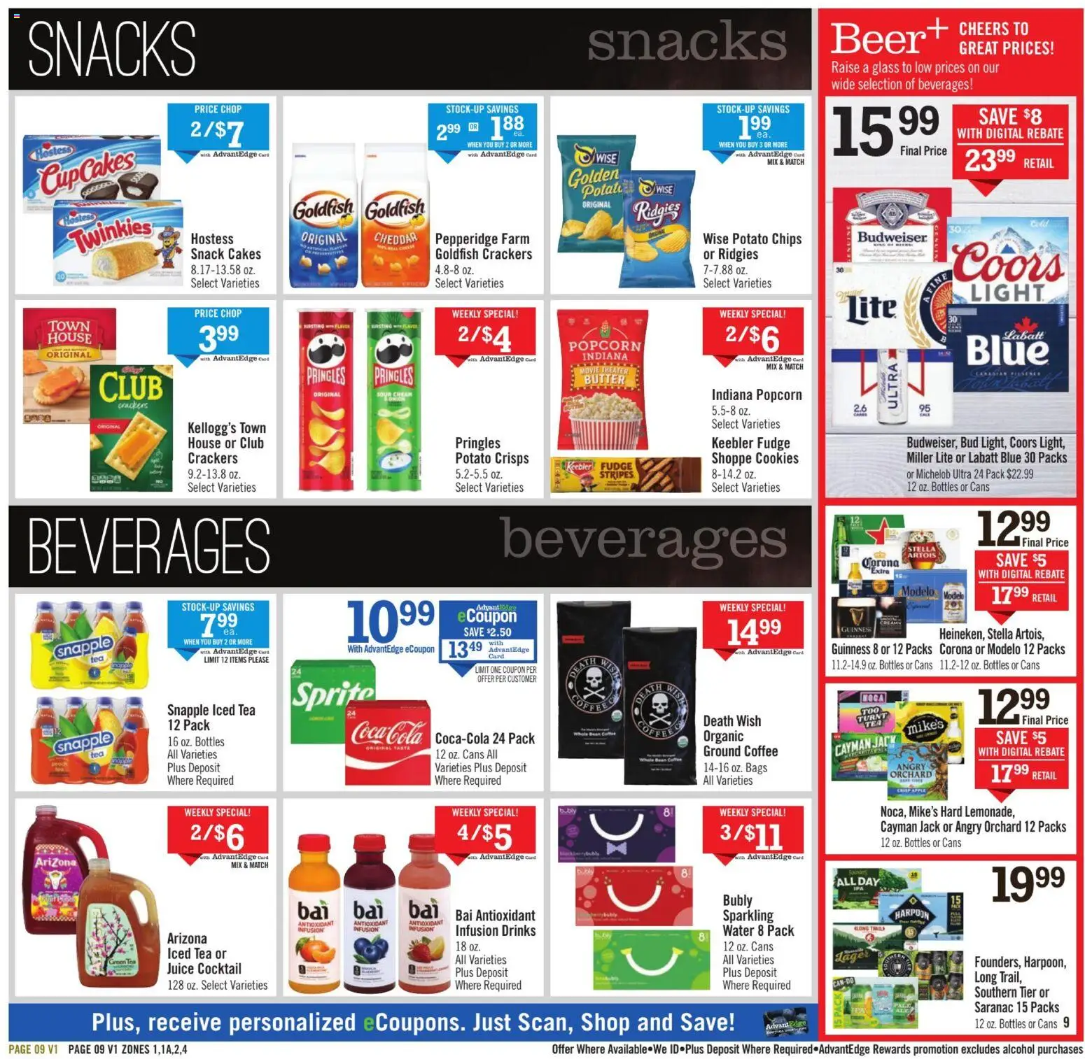 Price Chopper - Weekly Ad - valid from 19.04.2026 | Page: 9 | Products: Coffee, Juice, Chips, Cookies
